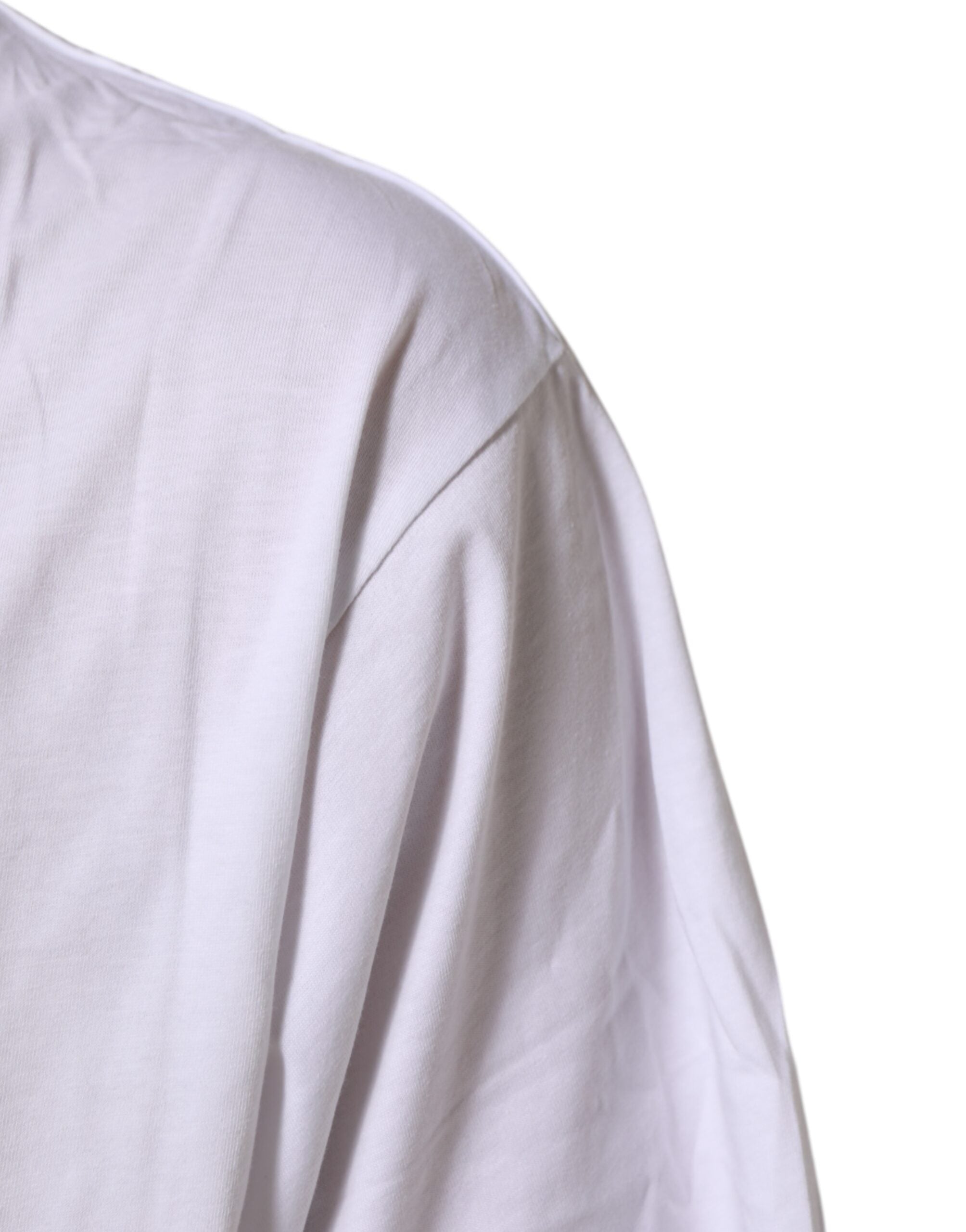 Dolce & Gabbana White Graphic Print Cotton Crew Neck T-shirt Dolce & Gabbana