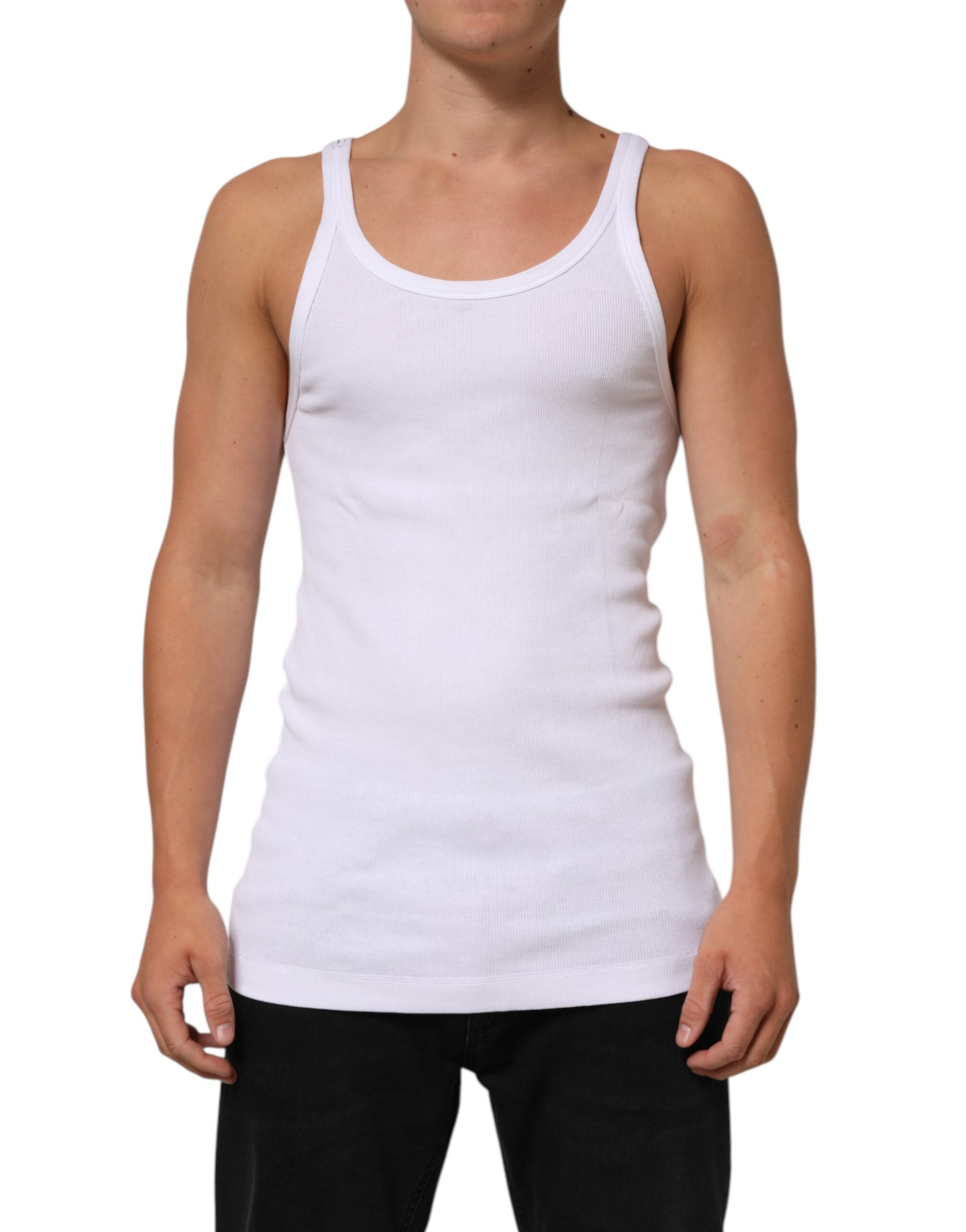 Dolce & Gabbana White Sleeveless Round Neck Tank Top T-shirt Dolce & Gabbana