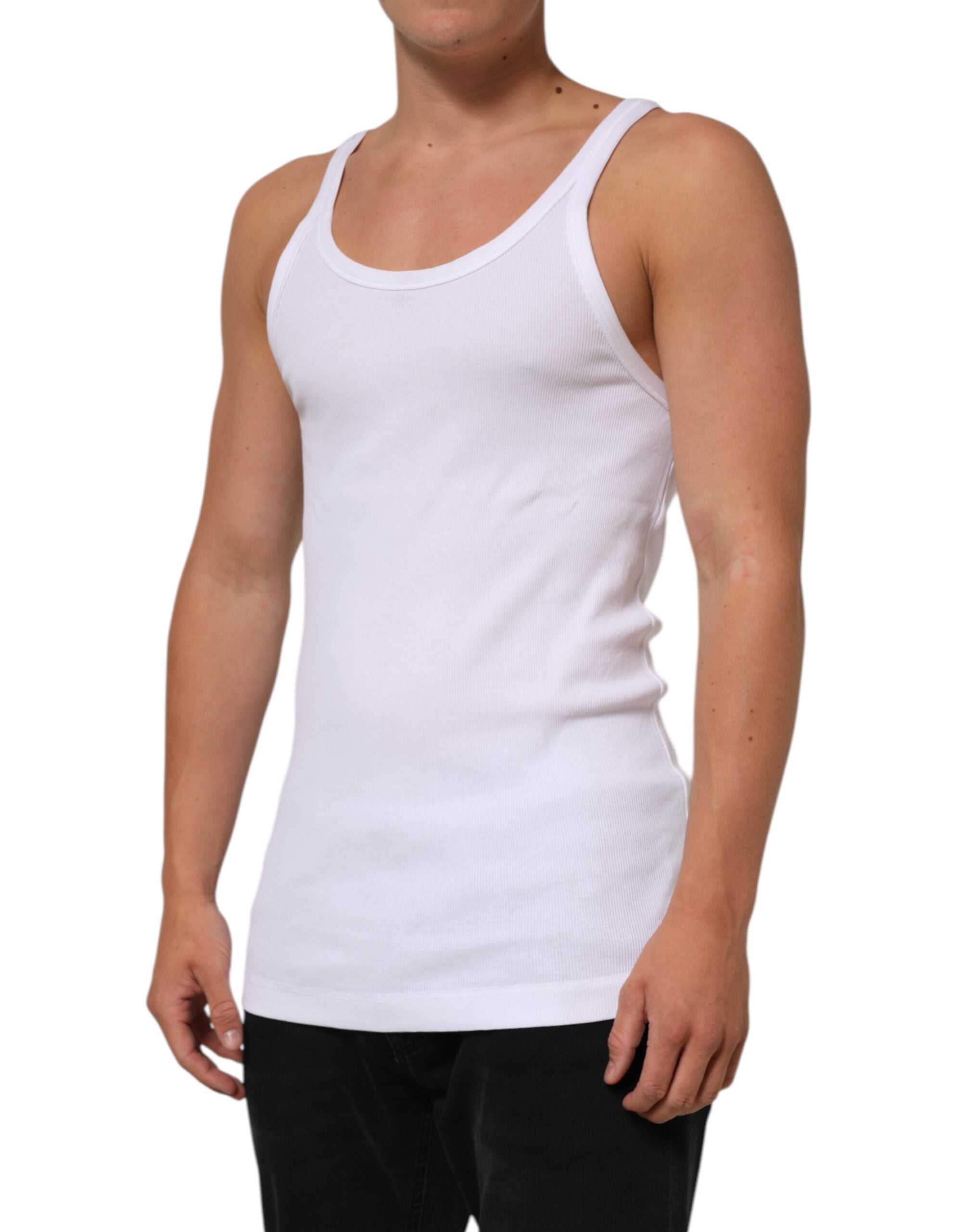 Dolce & Gabbana White Sleeveless Round Neck Tank Top T-shirt Dolce & Gabbana