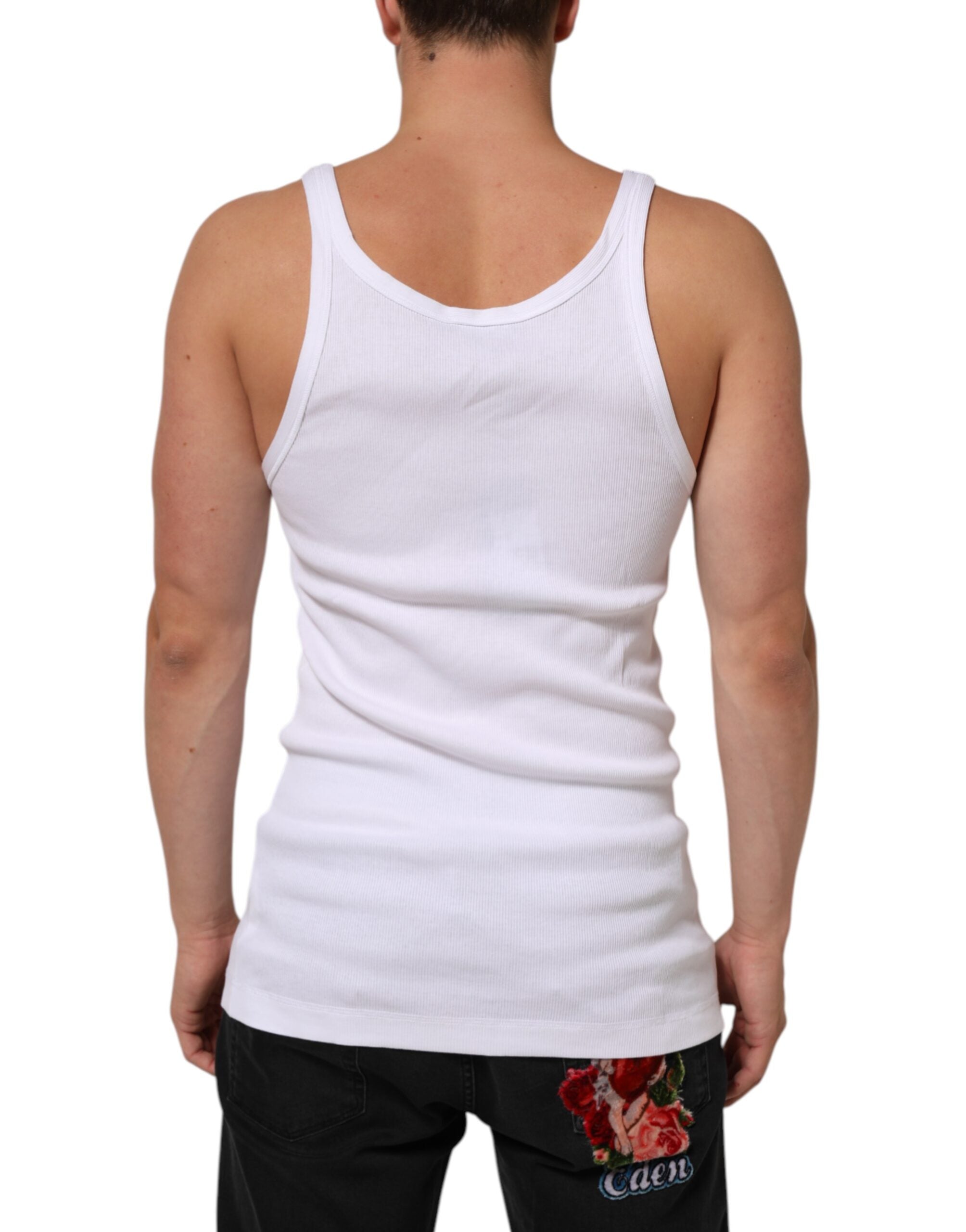 Dolce & Gabbana White Sleeveless Round Neck Tank Top T-shirt Dolce & Gabbana