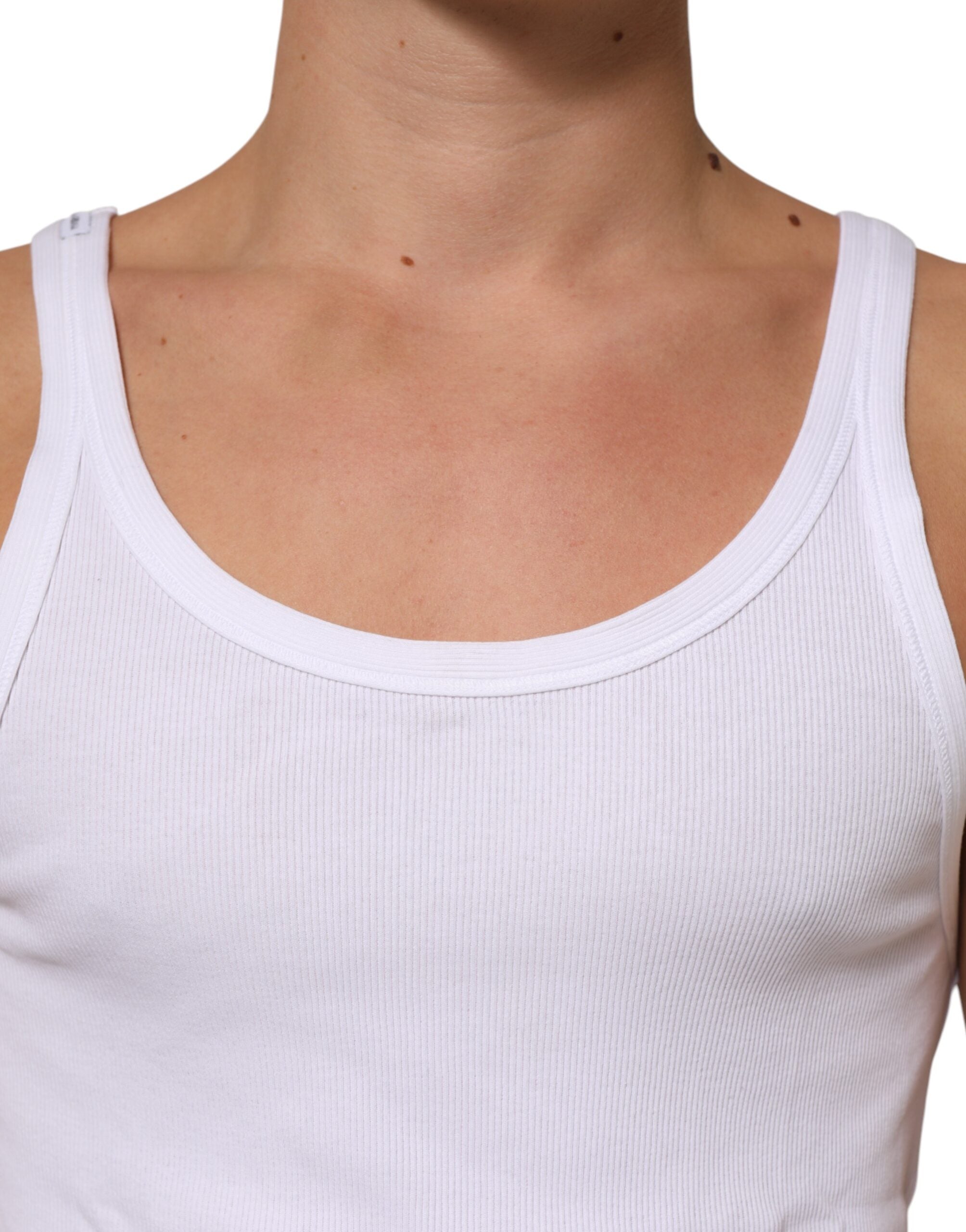 Dolce & Gabbana White Sleeveless Round Neck Tank Top T-shirt Dolce & Gabbana
