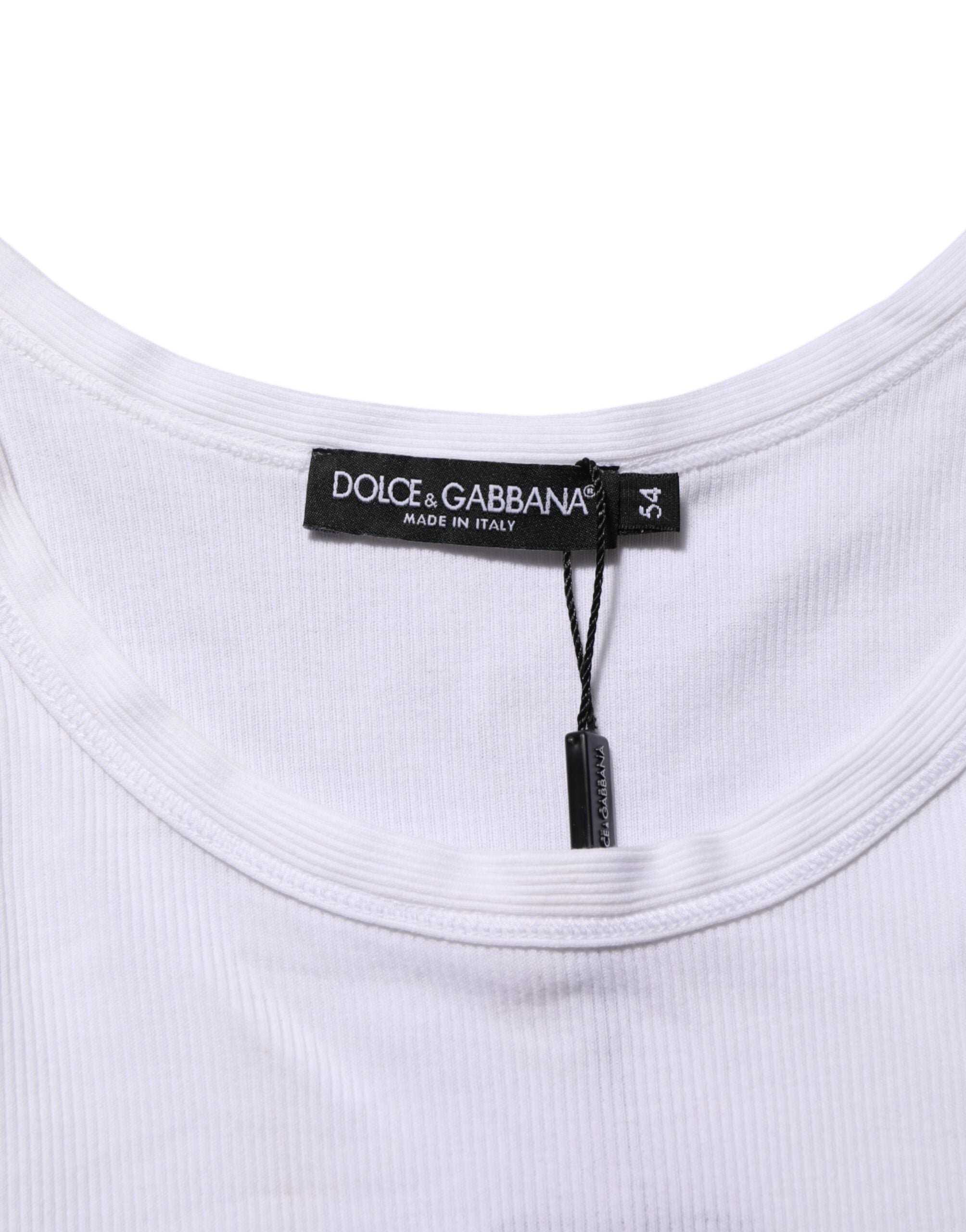 Dolce & Gabbana White Sleeveless Round Neck Tank Top T-shirt Dolce & Gabbana