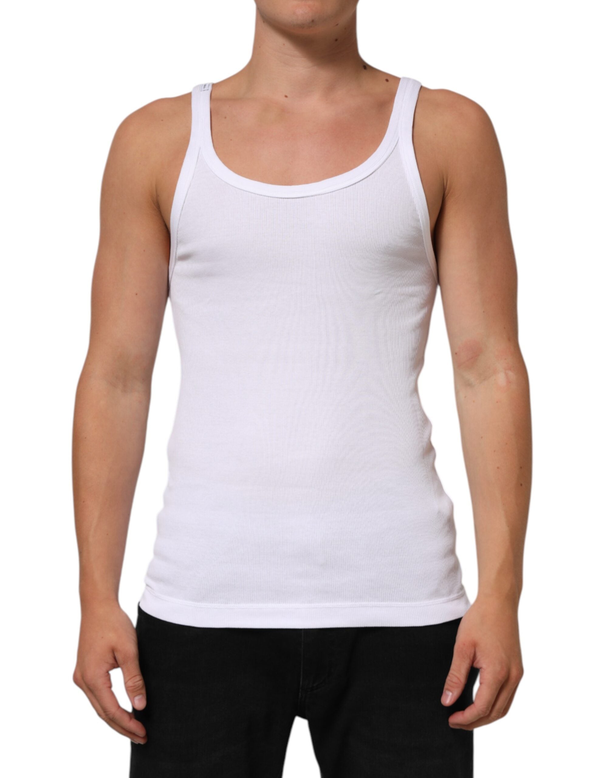 Dolce & Gabbana White Sleeveless Round Neck Tank Top T-shirt Dolce & Gabbana