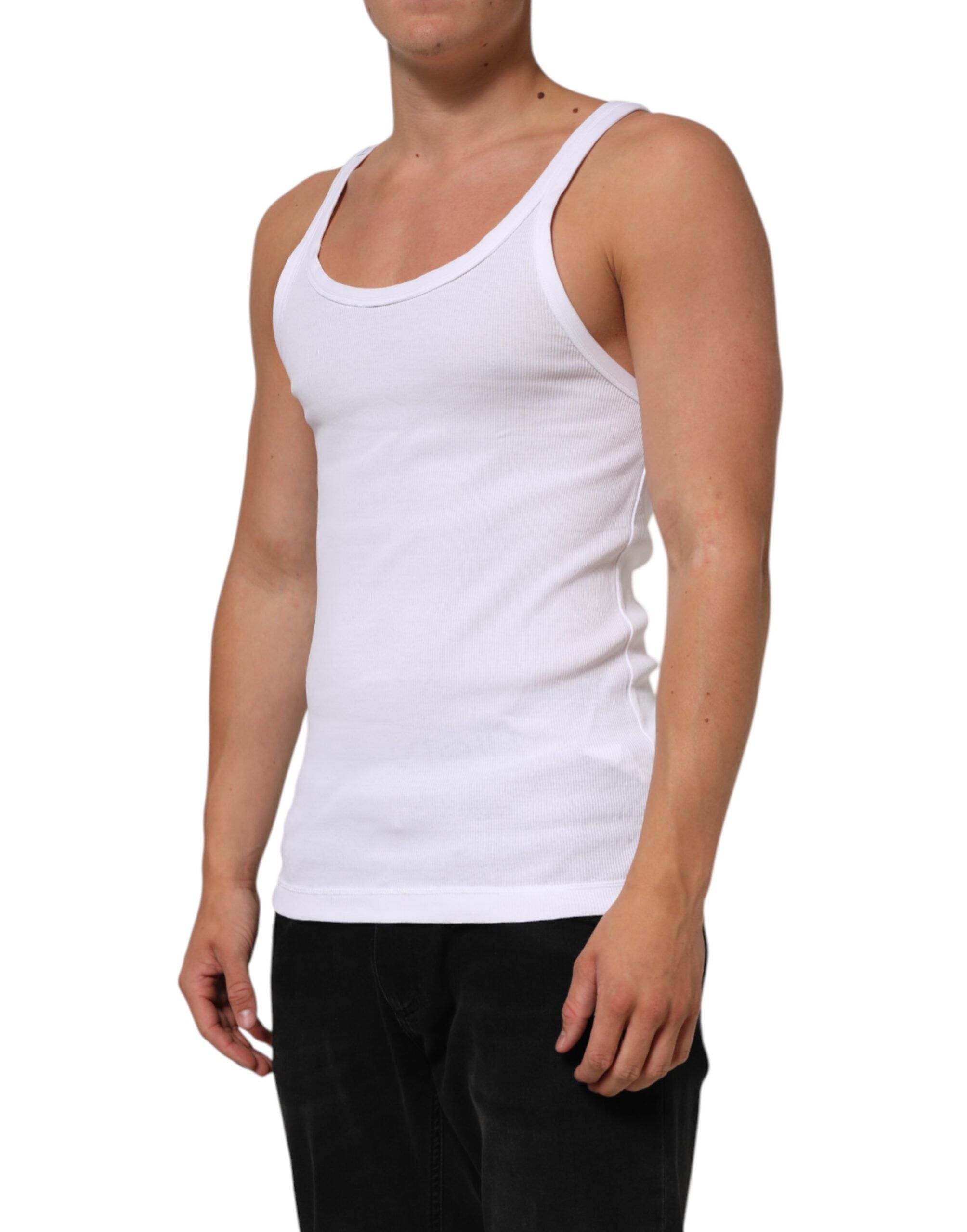 Dolce & Gabbana White Sleeveless Round Neck Tank Top T-shirt Dolce & Gabbana