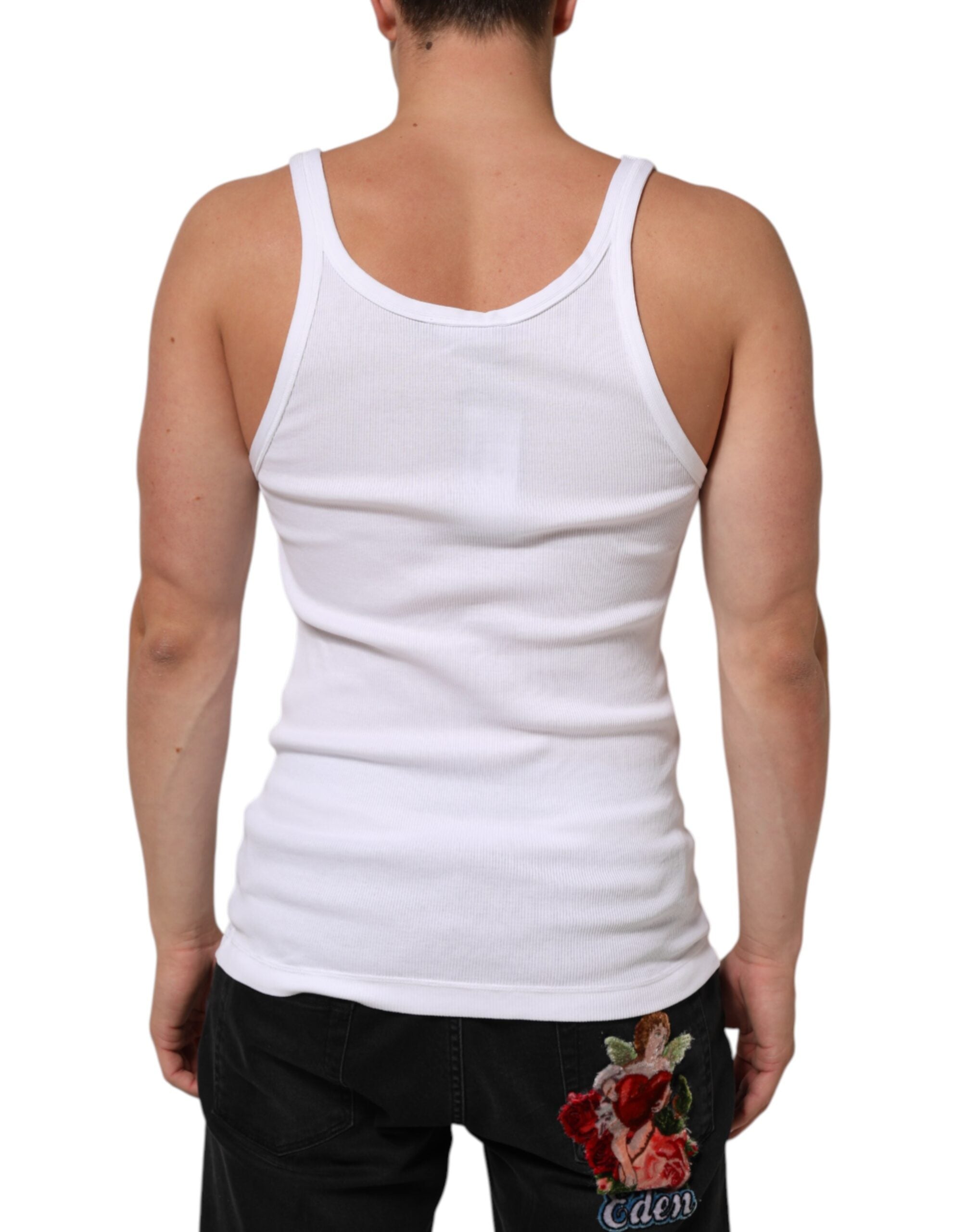 Dolce & Gabbana White Sleeveless Round Neck Tank Top T-shirt Dolce & Gabbana