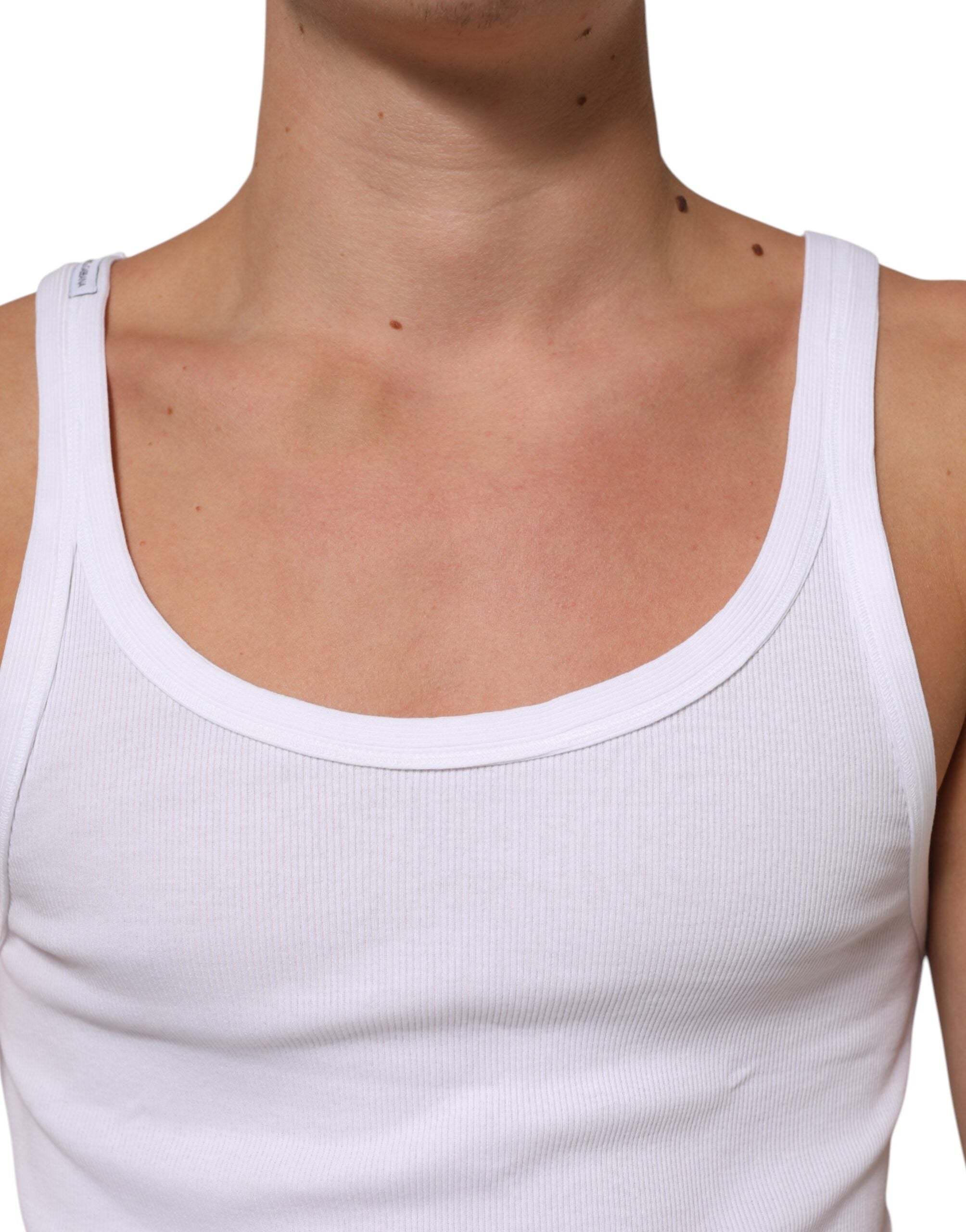 Dolce & Gabbana White Sleeveless Round Neck Tank Top T-shirt Dolce & Gabbana