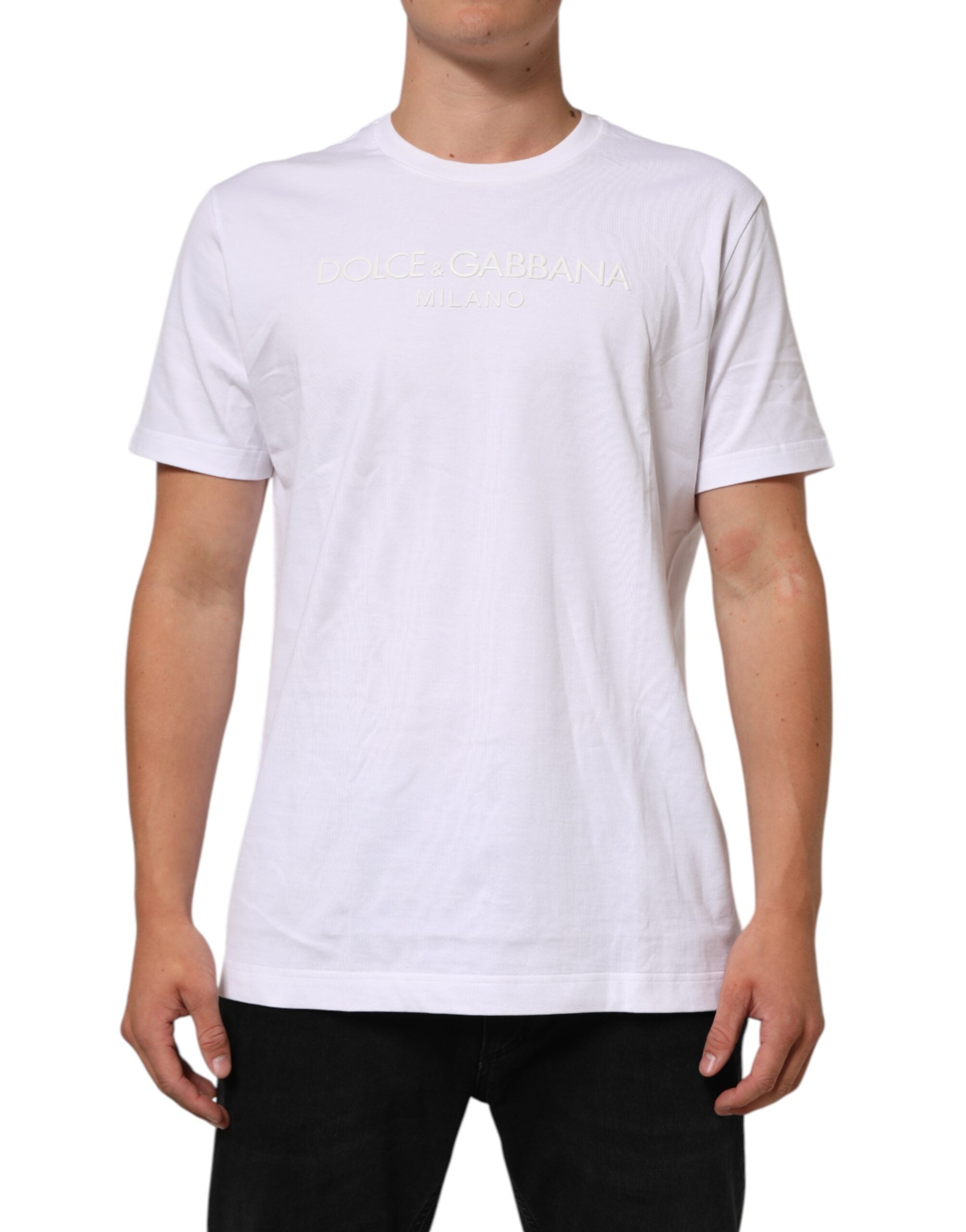 Dolce & Gabbana White Cotton Crew Neck Short Sleeves T-shirt Dolce & Gabbana