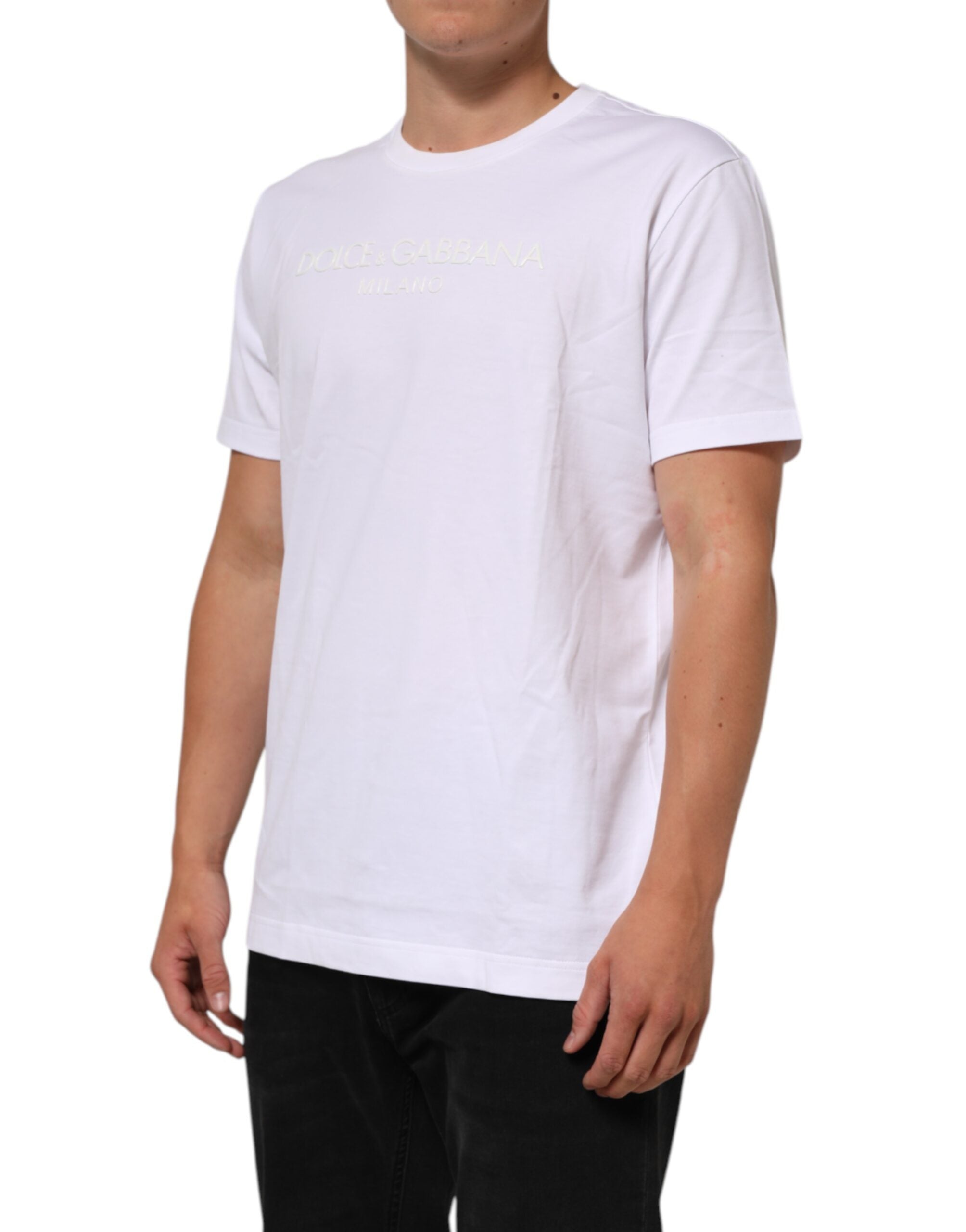 Dolce & Gabbana White Cotton Crew Neck Short Sleeves T-shirt Dolce & Gabbana
