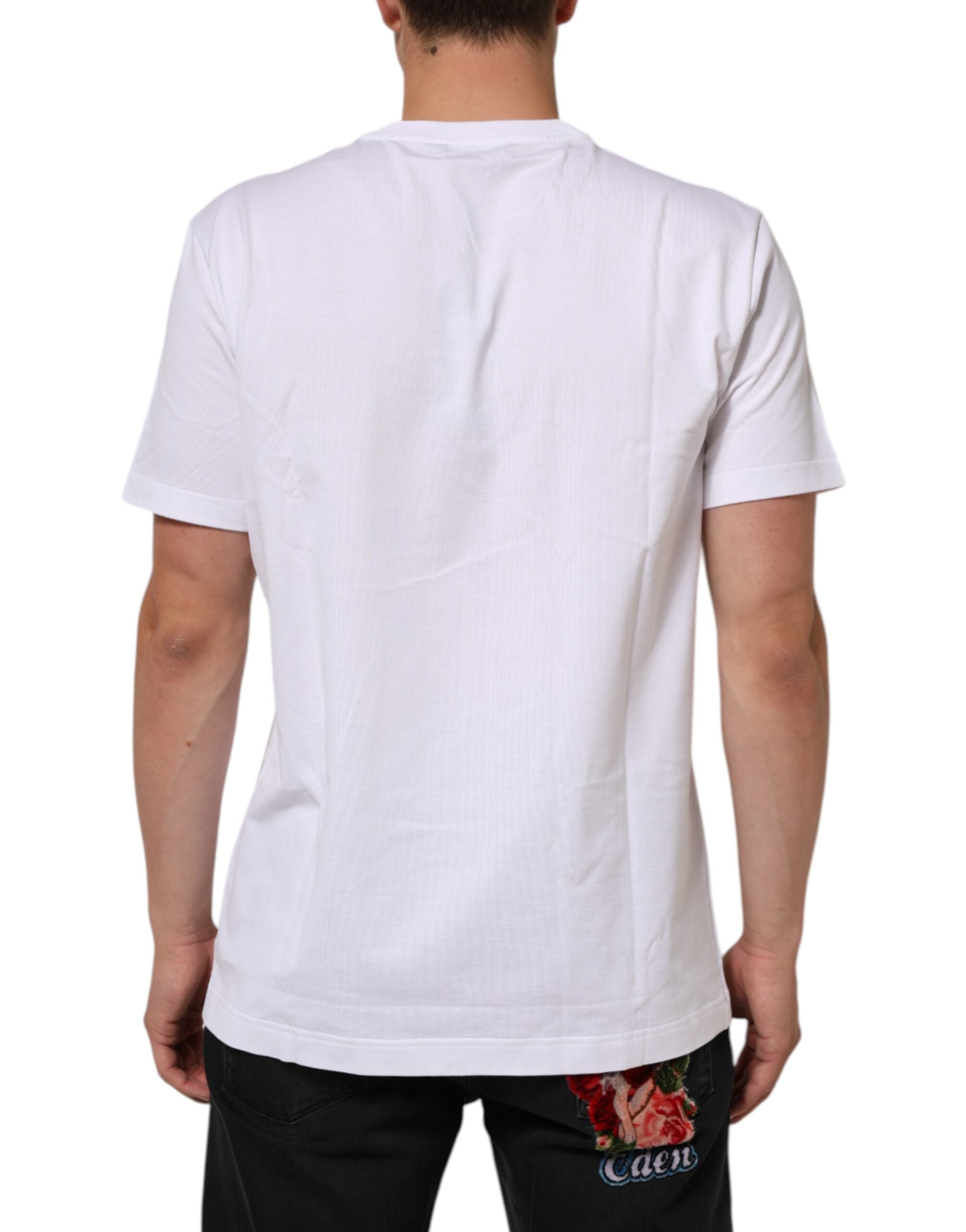 Dolce & Gabbana White Cotton Crew Neck Short Sleeves T-shirt Dolce & Gabbana