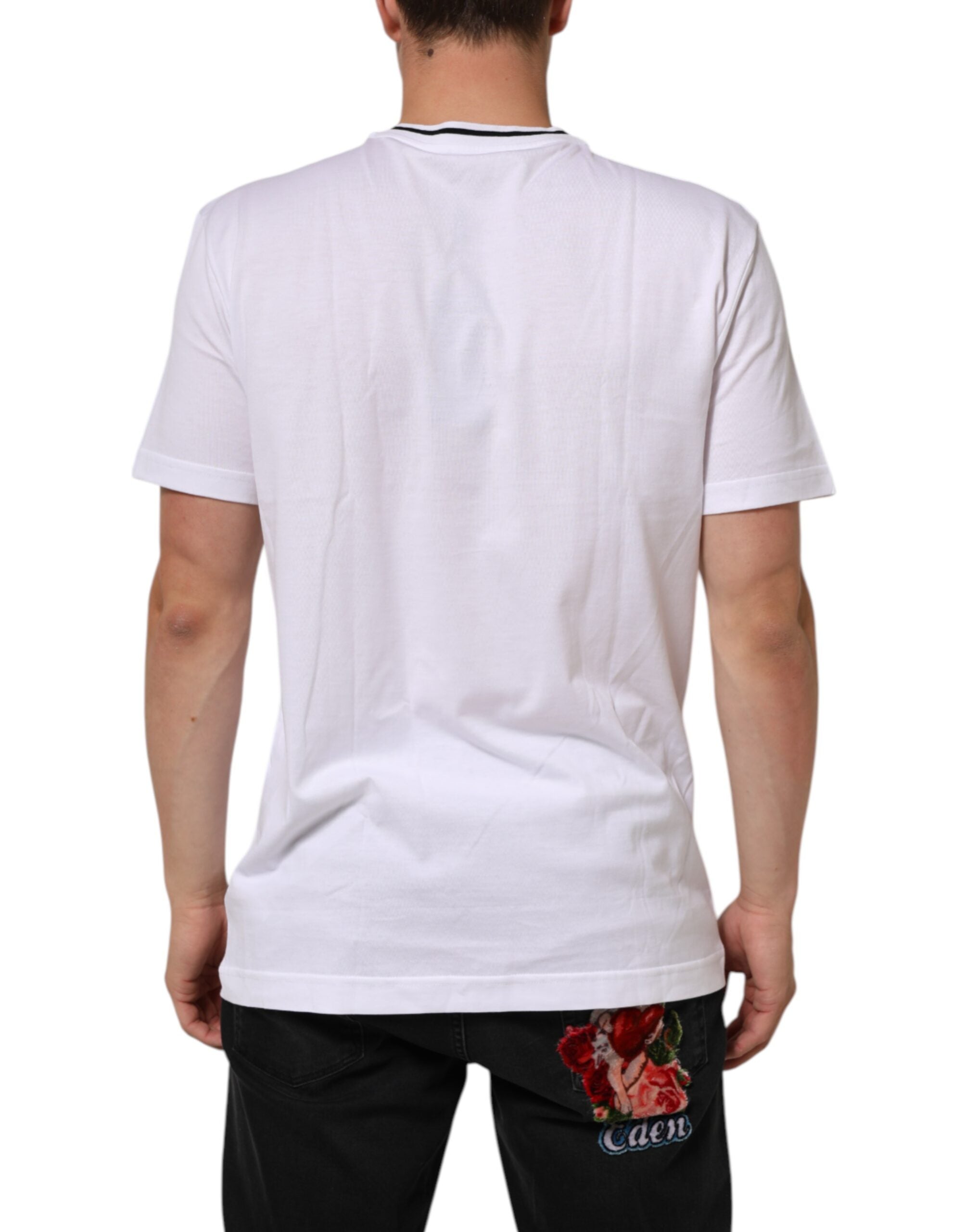 Dolce & Gabbana White Sacred Heart Short Sleeve Men T-shirt Dolce & Gabbana
