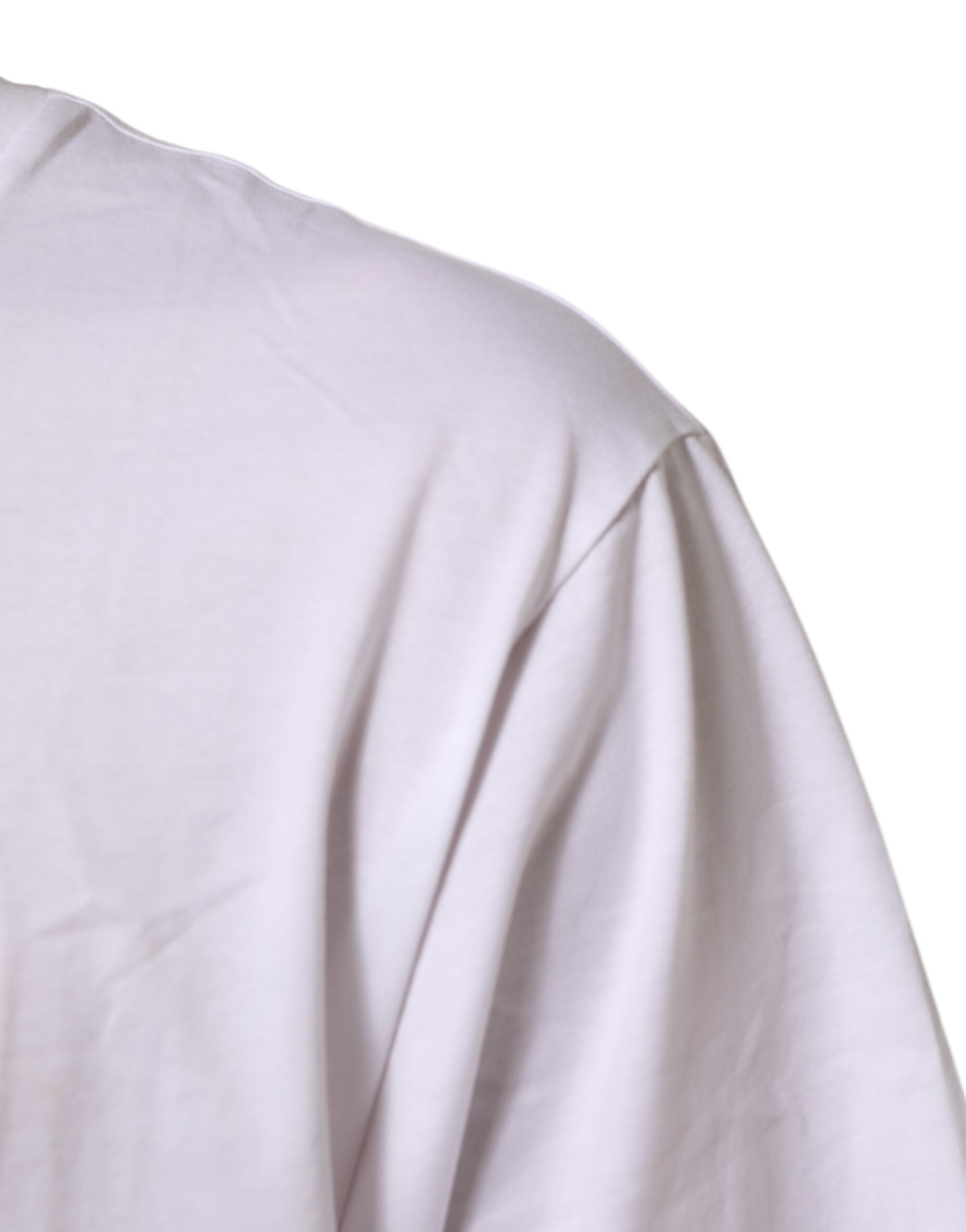 Dolce & Gabbana White Logo Print Cotton Crew Neck Men T-shirt Dolce & Gabbana