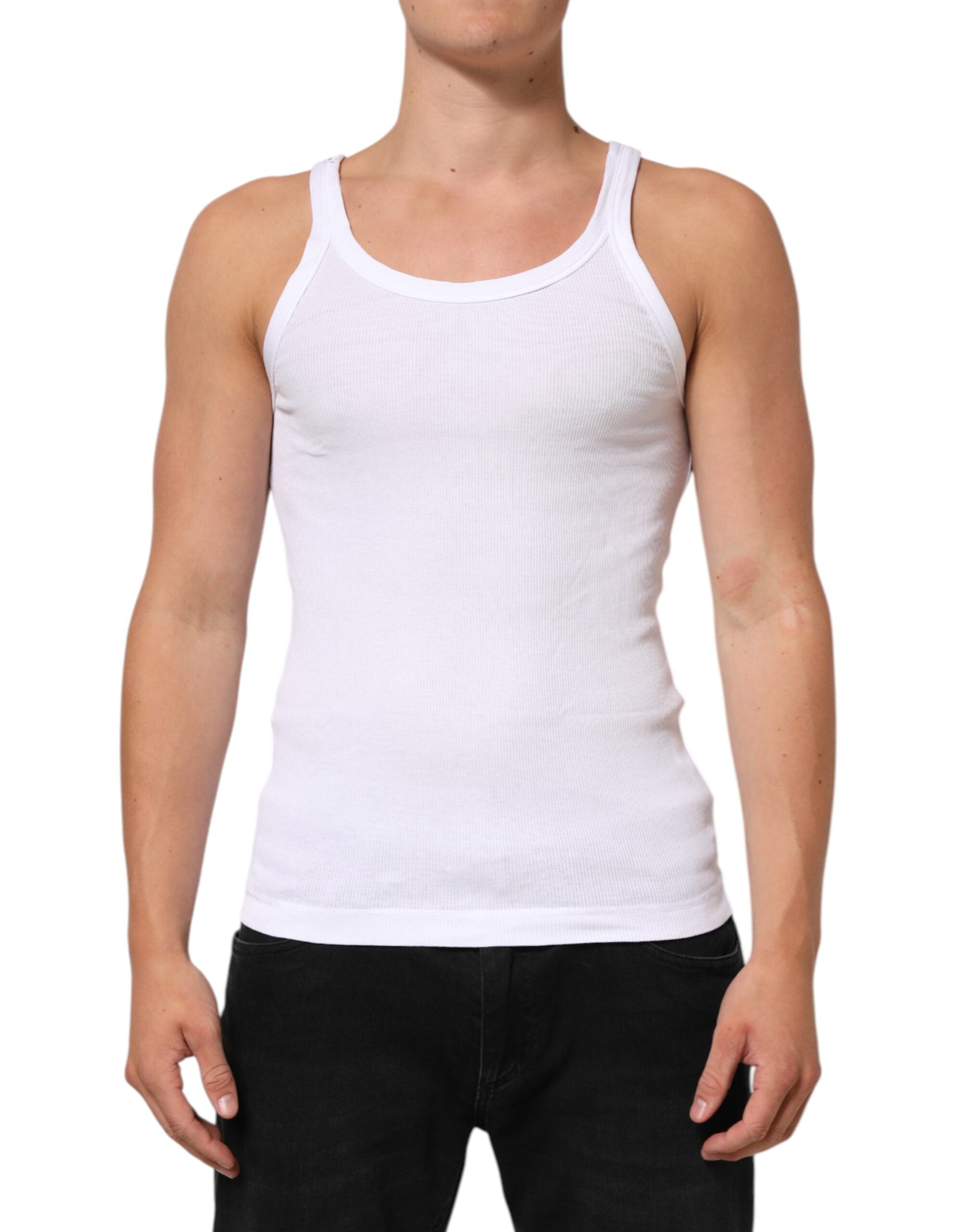 Dolce & Gabbana White Sleeveless Round Neck Tank Top T-shirt Dolce & Gabbana