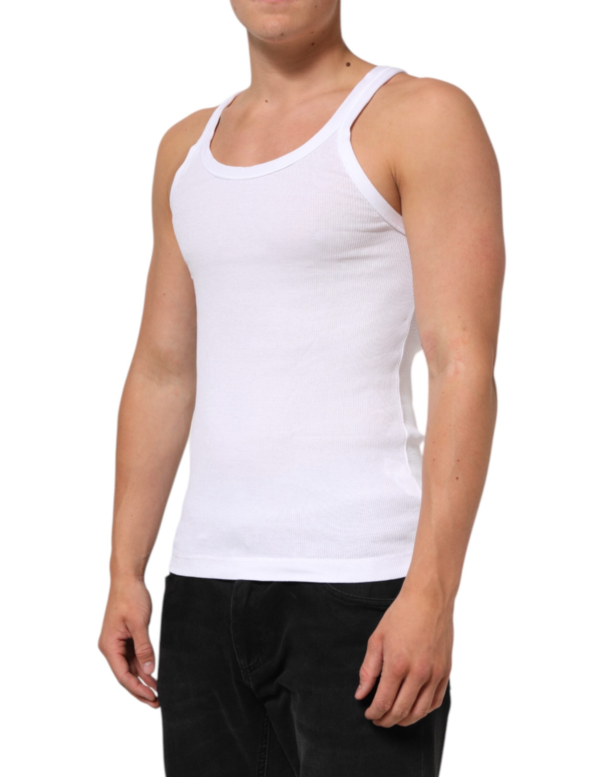 Dolce & Gabbana White Sleeveless Round Neck Tank Top T-shirt Dolce & Gabbana