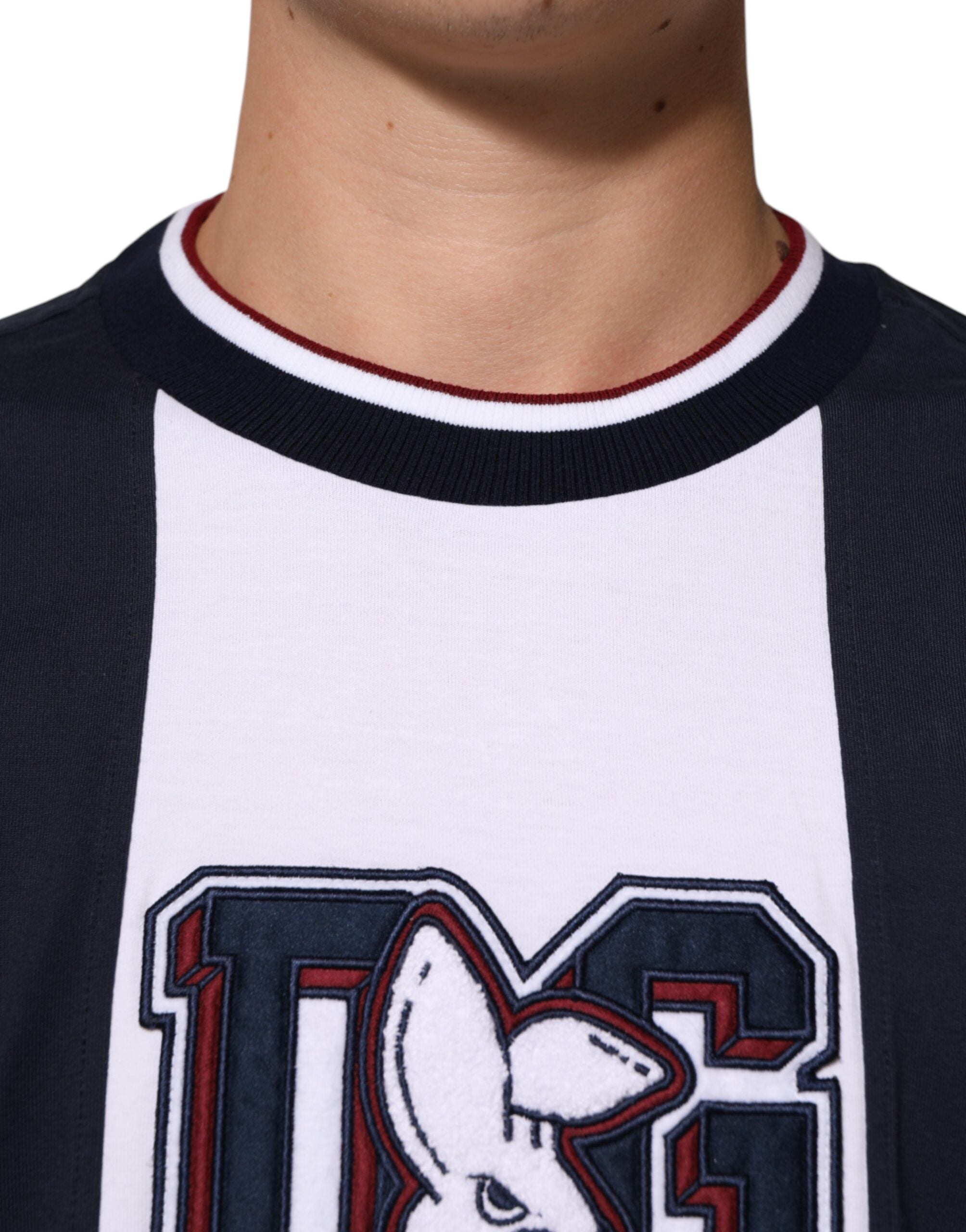 Dolce & Gabbana Multicolor Striped Cotton Men Crew Neck T-shirt Dolce & Gabbana