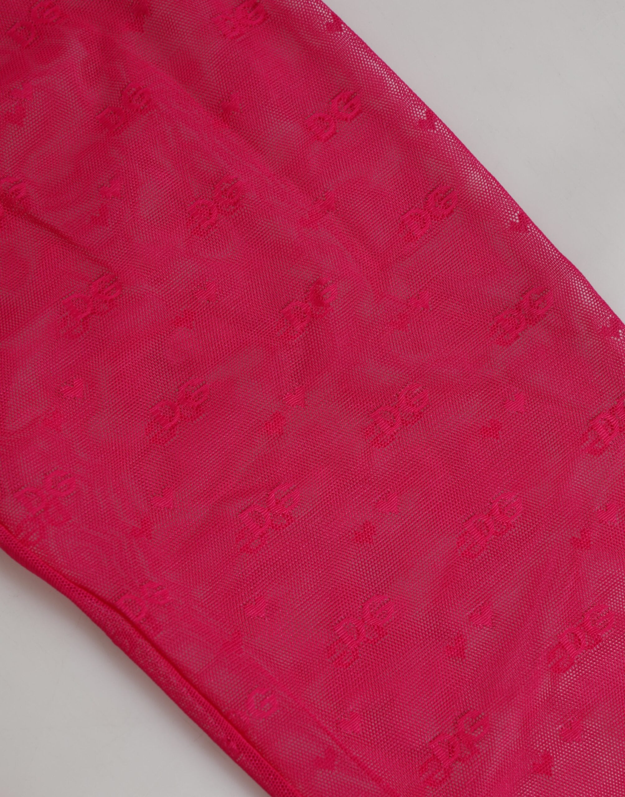 Dolce & Gabbana Fuchsia Nylon Logo Lace Leggings Pants Underwear Dolce & Gabbana