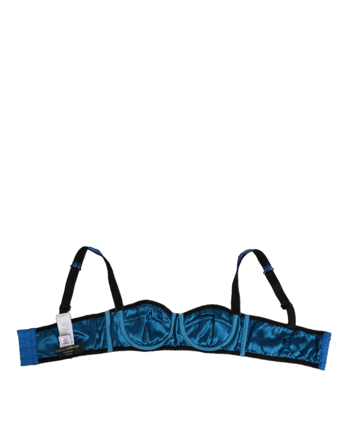 Dolce & Gabbana Blue Sequin Embellished Balconnet Bra Underwear
