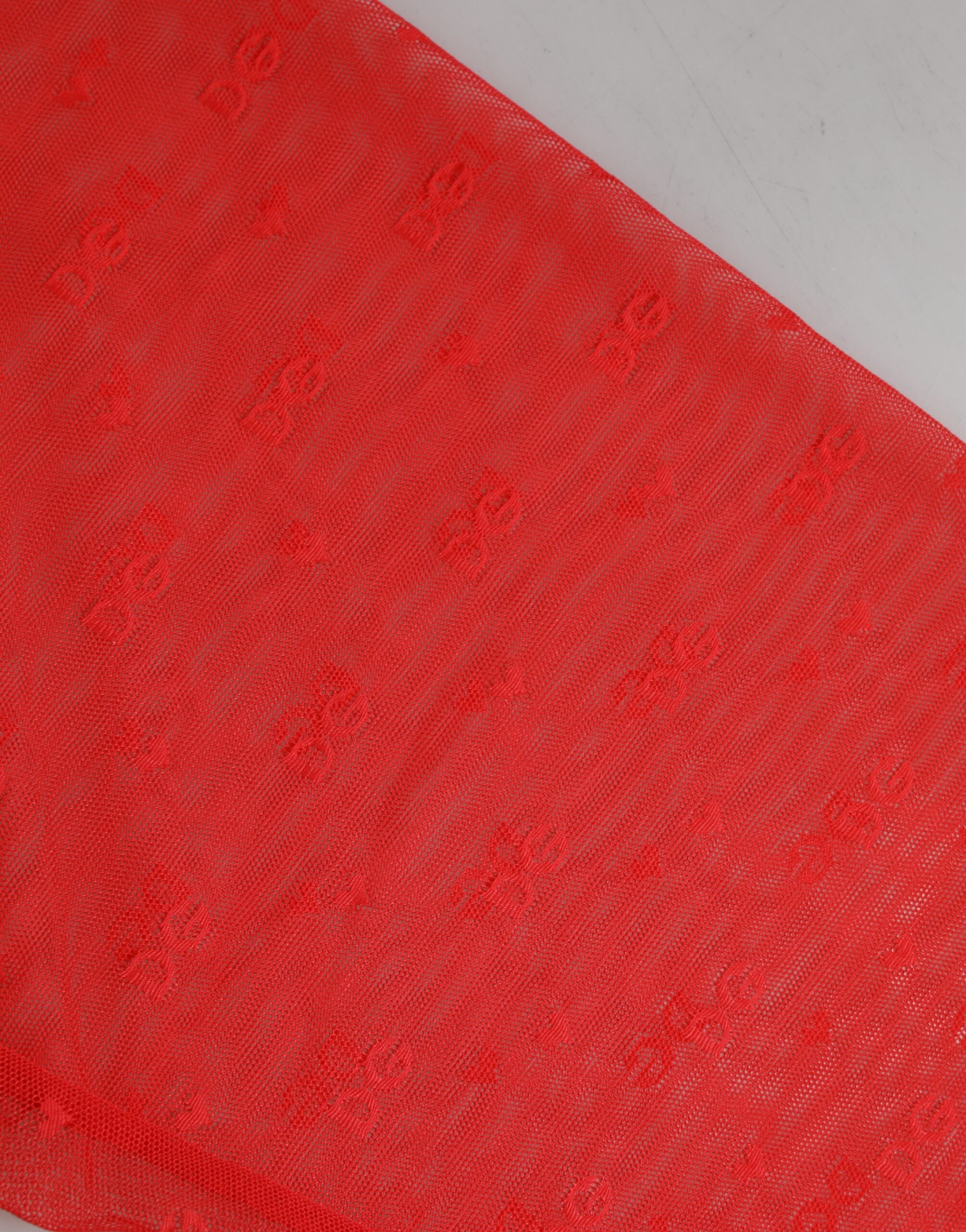 Dolce & Gabbana Red Logo Lace Tight Midi Trousers Underwear Dolce & Gabbana