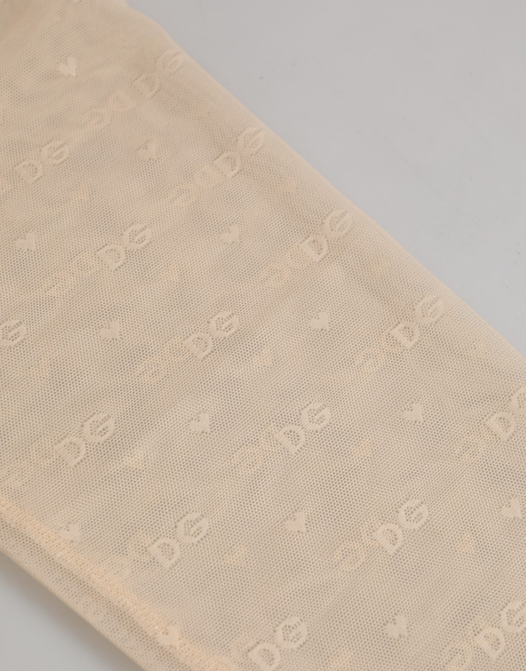 Dolce & Gabbana Beige Nylon Logo Lace Leggings Pants Underwear Dolce & Gabbana