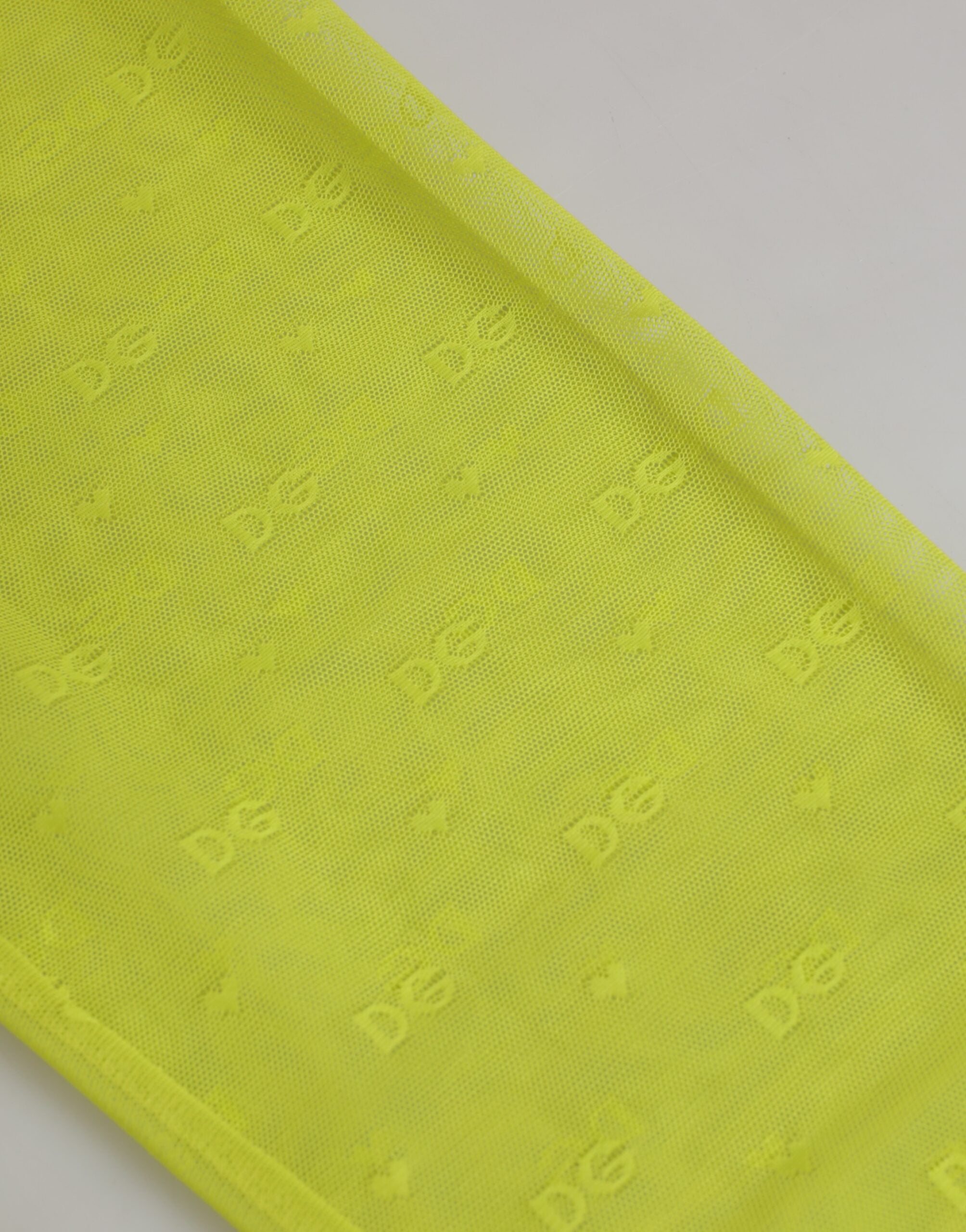 Dolce & Gabbana Neon Green Nylon Logo Lace Leggings Pants Underwear Dolce & Gabbana