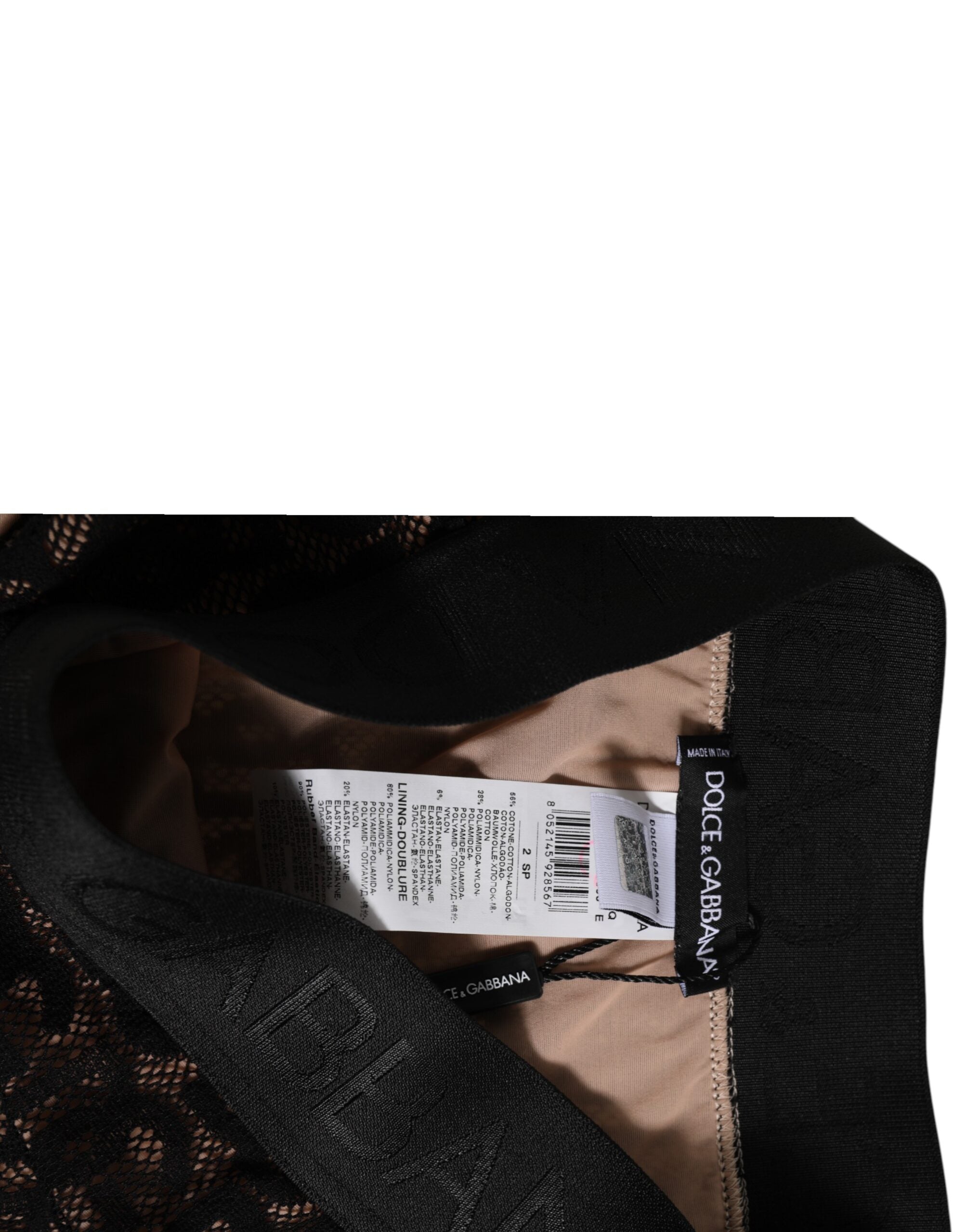 Dolce & Gabbana Black DG Logo Lace High Brief Panty Underwear Dolce & Gabbana