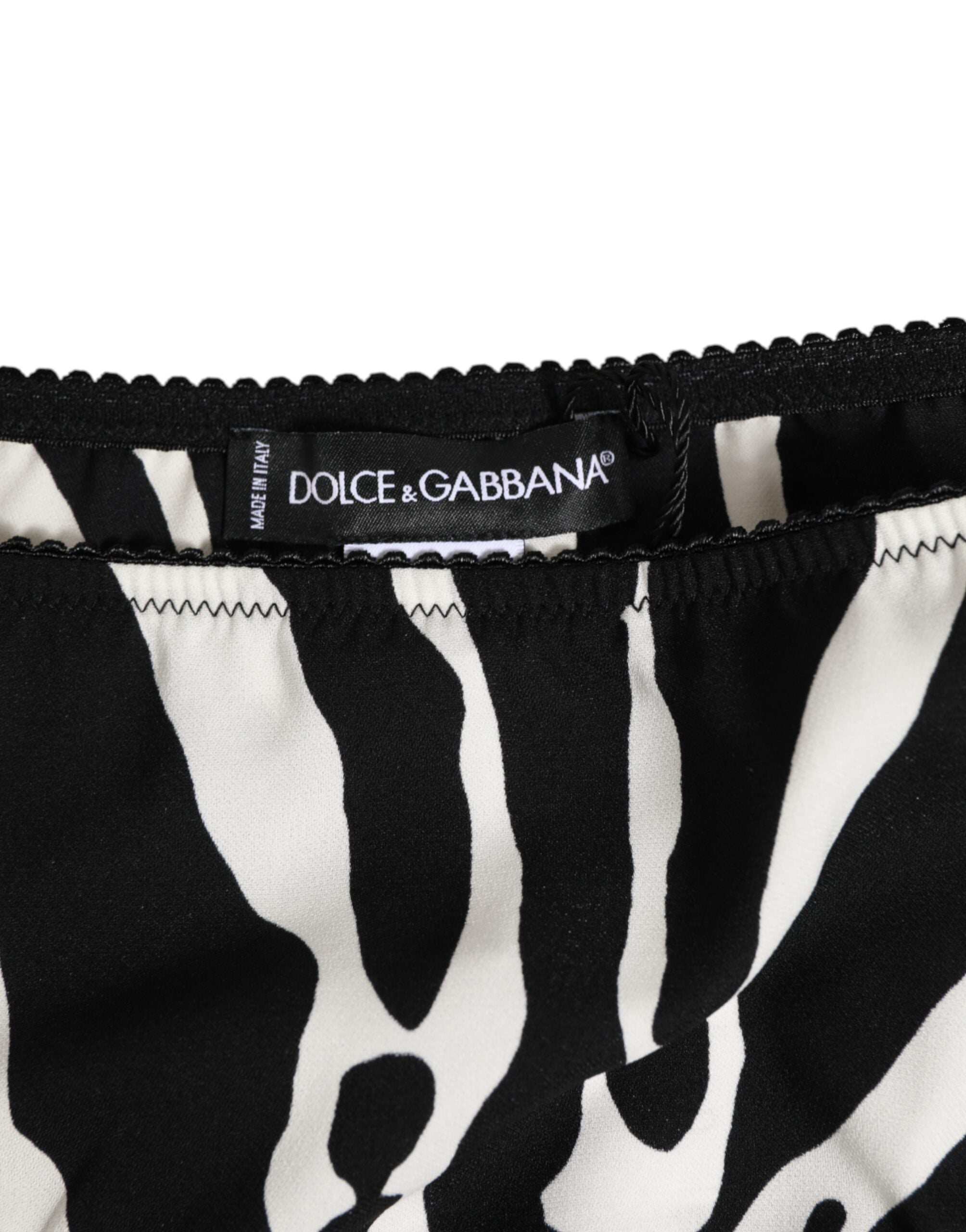 Dolce & Gabbana Black White Zebra Print Slip Briefs Underwear Dolce & Gabbana