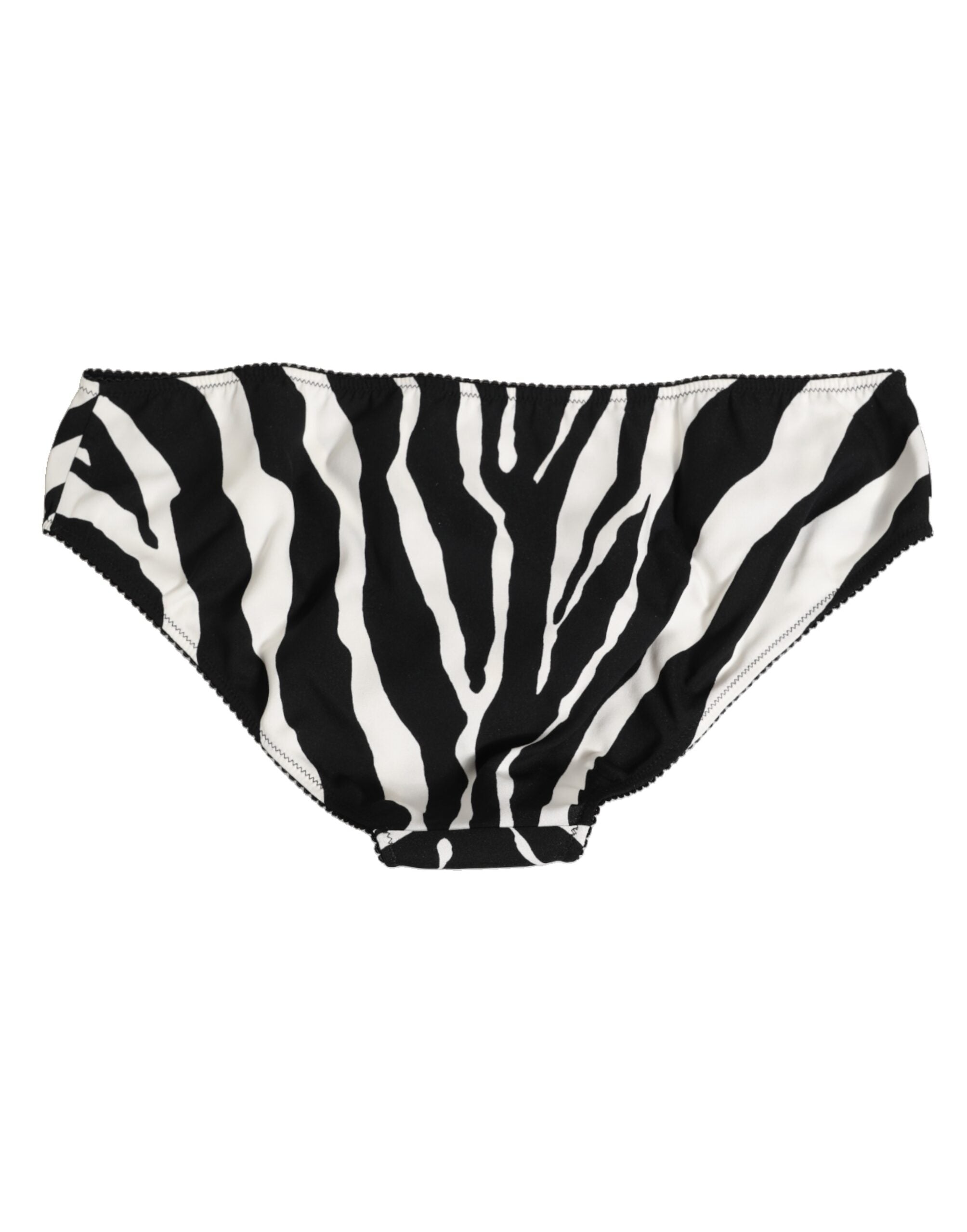 Dolce & Gabbana Black White Zebra Print Slip Briefs Underwear Dolce & Gabbana
