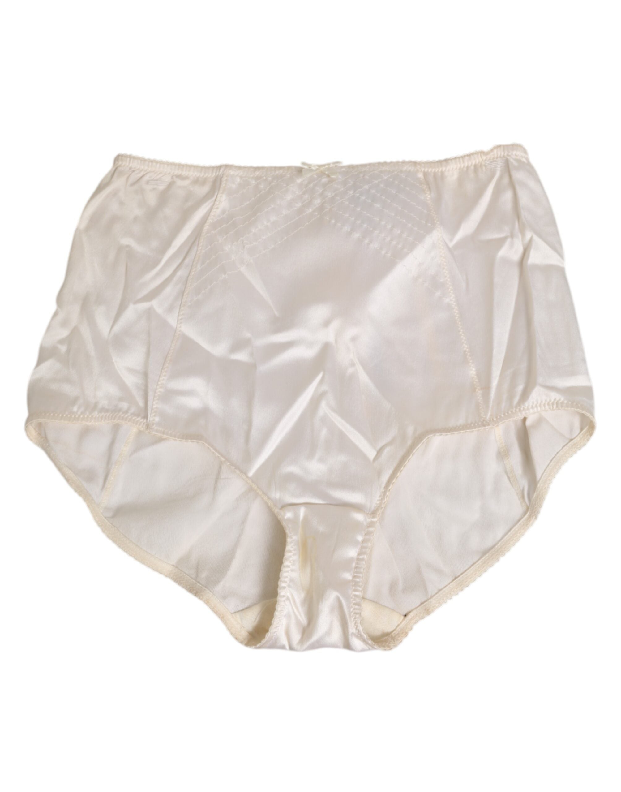 Dolce & Gabbana Off White Silk High Waist Girdle Panty Underwear Dolce & Gabbana