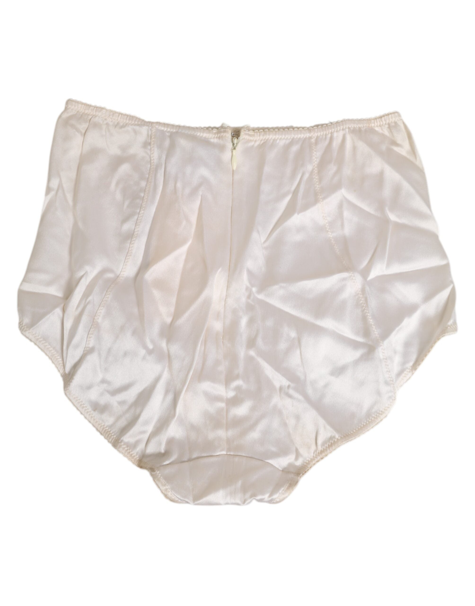 Dolce & Gabbana Off White Silk High Waist Girdle Panty Underwear Dolce & Gabbana