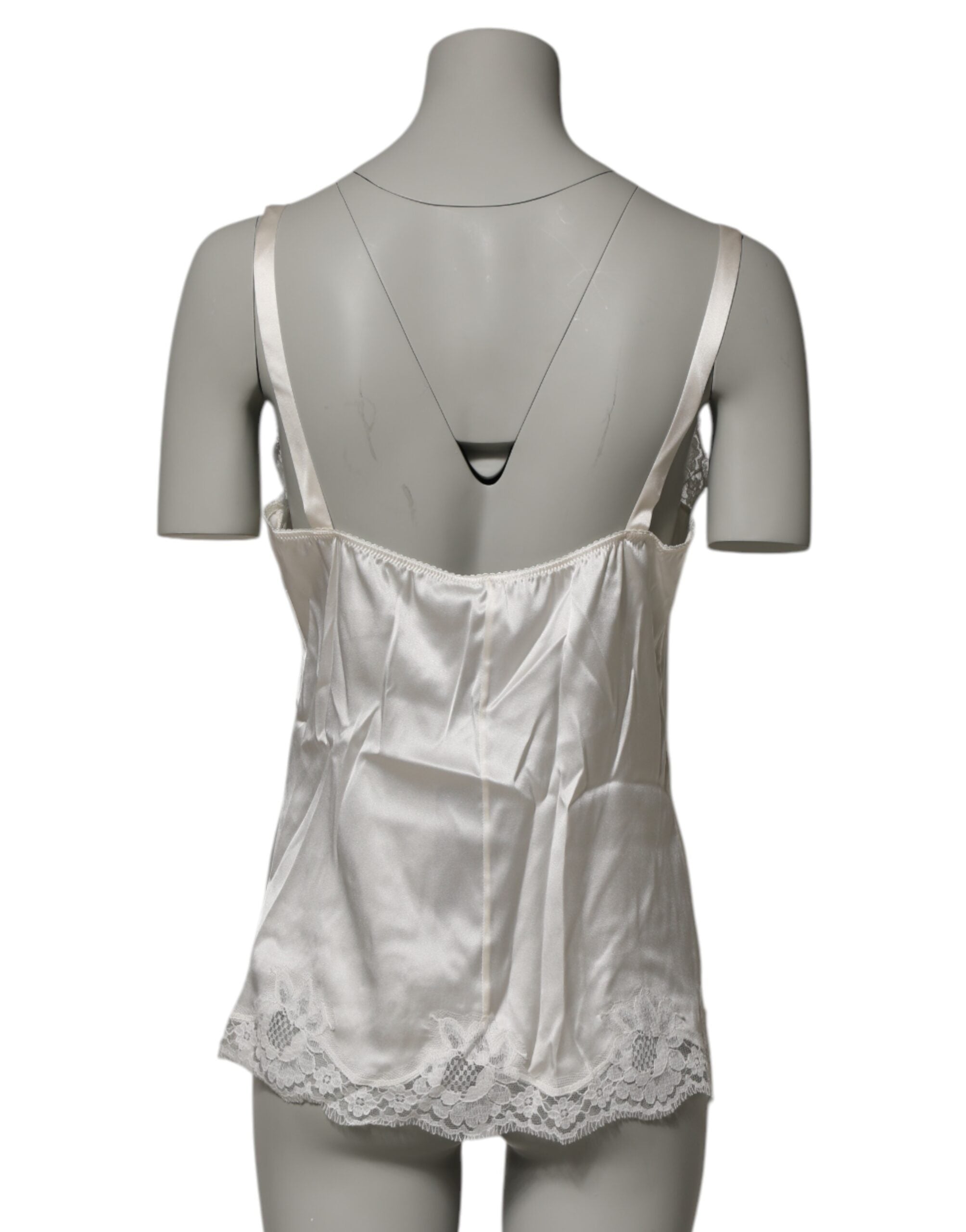 Dolce & Gabbana Off White Floral Lace Tank Lingerie Top Underwear Dolce & Gabbana
