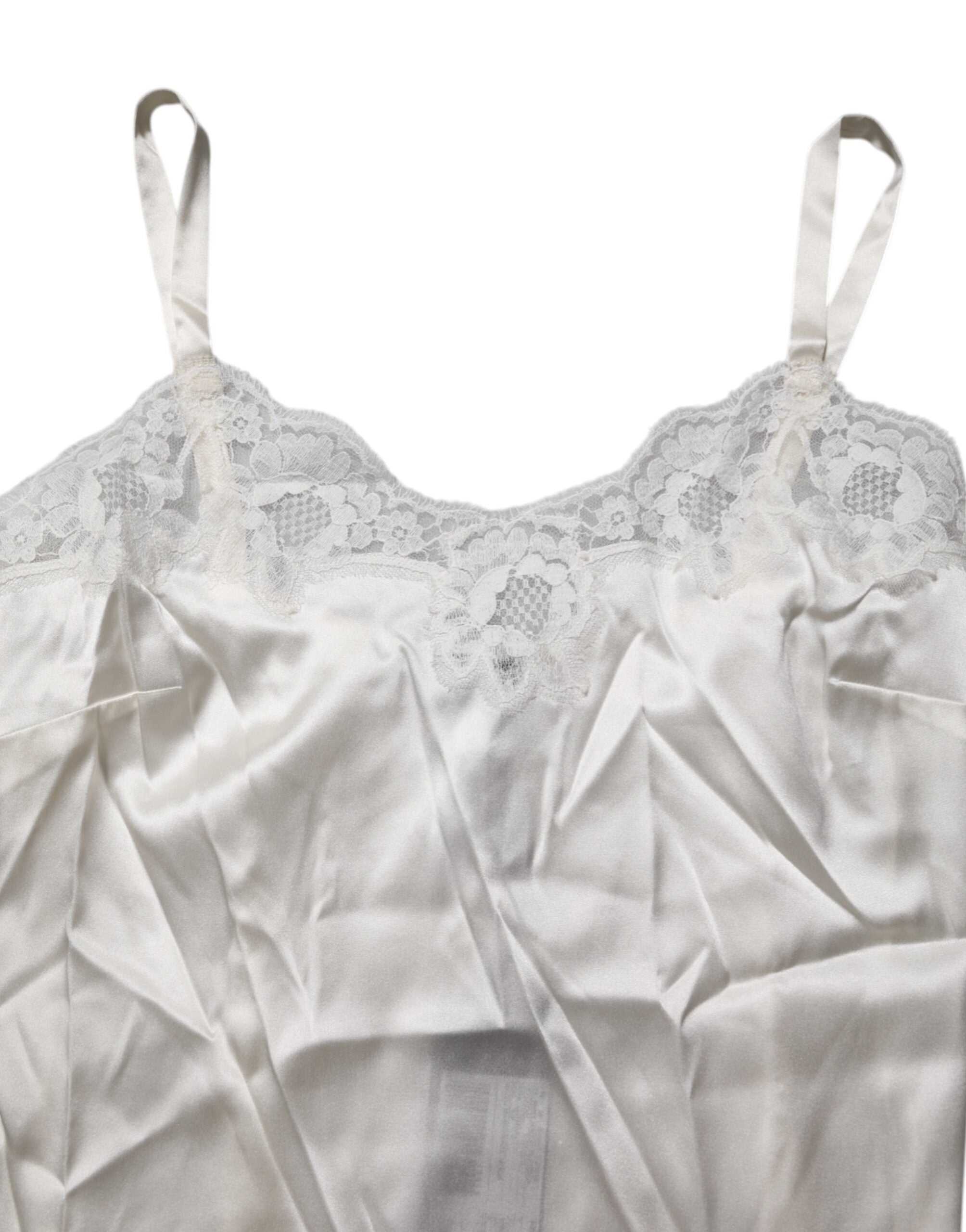 Dolce & Gabbana Off White Floral Lace Tank Lingerie Top Underwear Dolce & Gabbana
