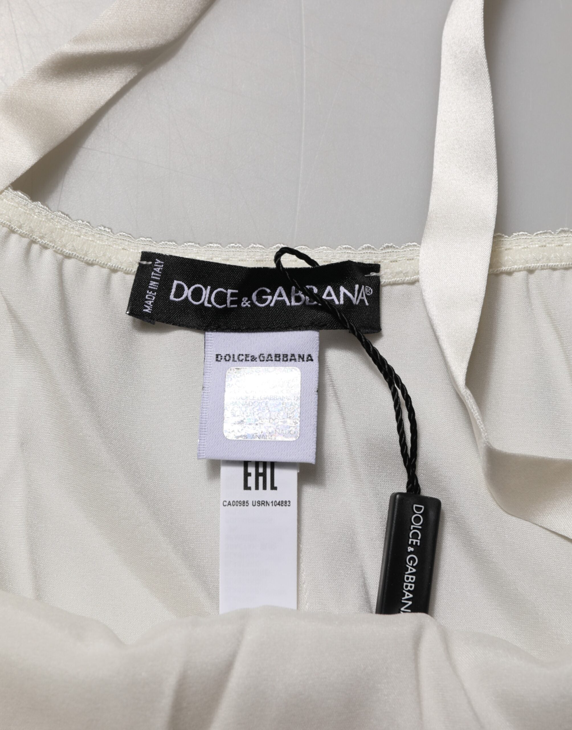 Dolce & Gabbana Off White Floral Lace Tank Lingerie Top Underwear Dolce & Gabbana