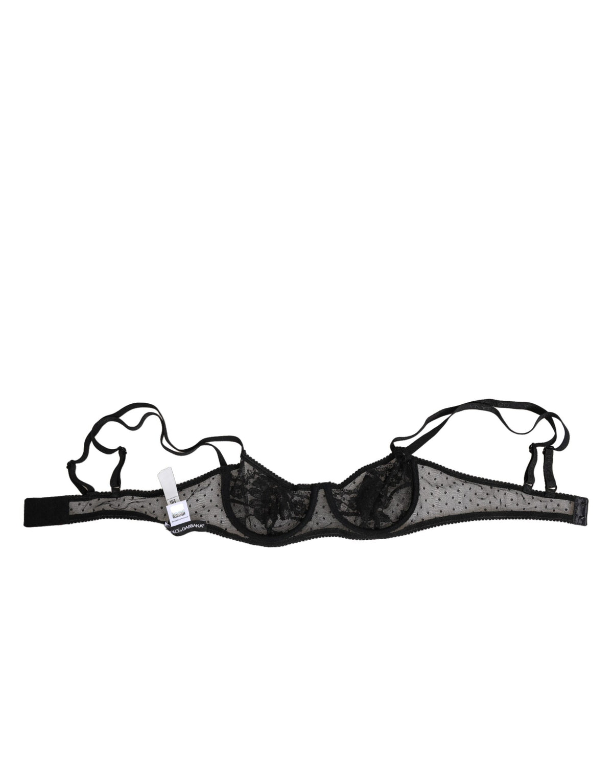 Dolce & Gabbana Black Floral Underwired Balconette Bra Underwear