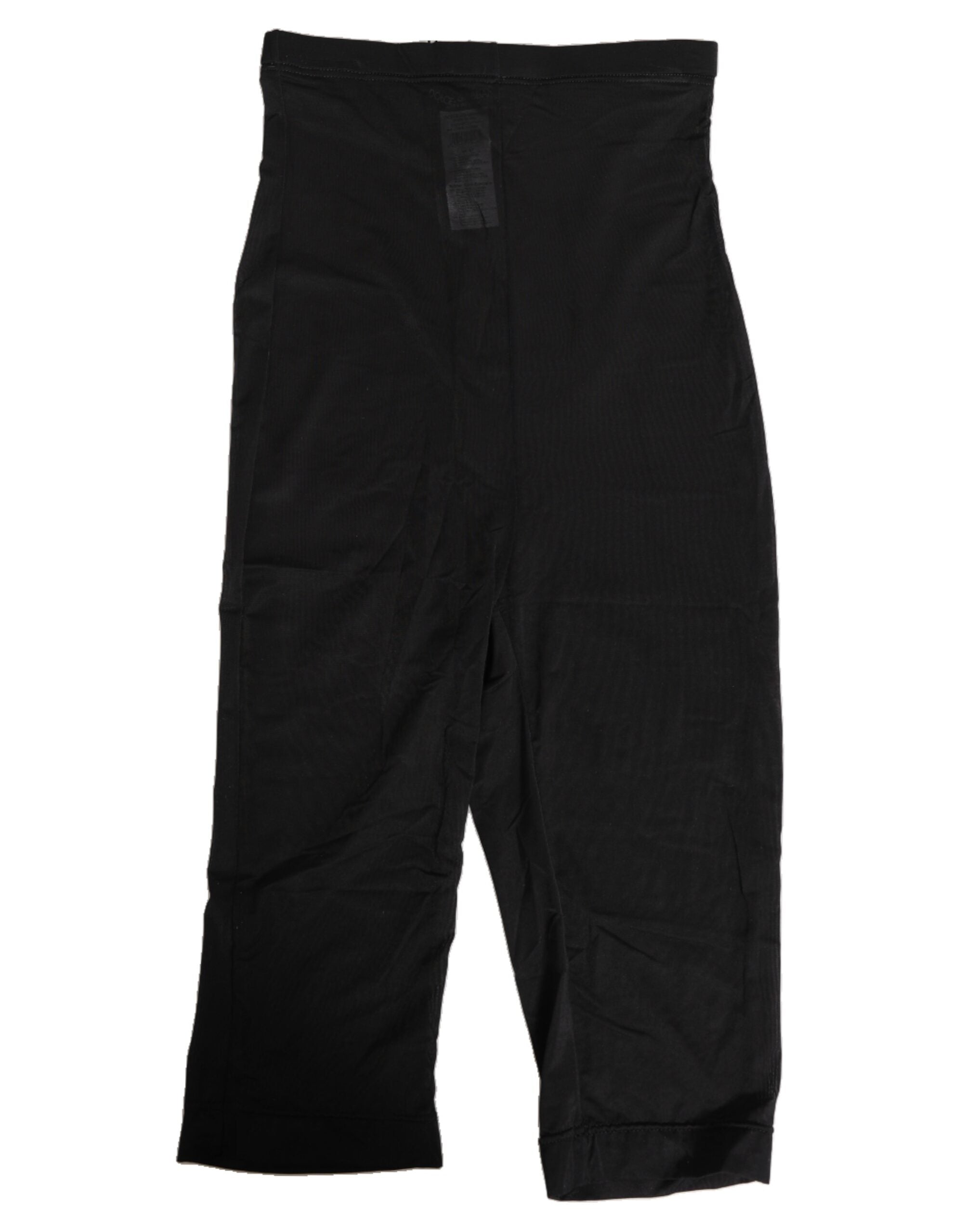 Dolce & Gabbana Black High Waist Tight Midi Trouser Underwear Dolce & Gabbana