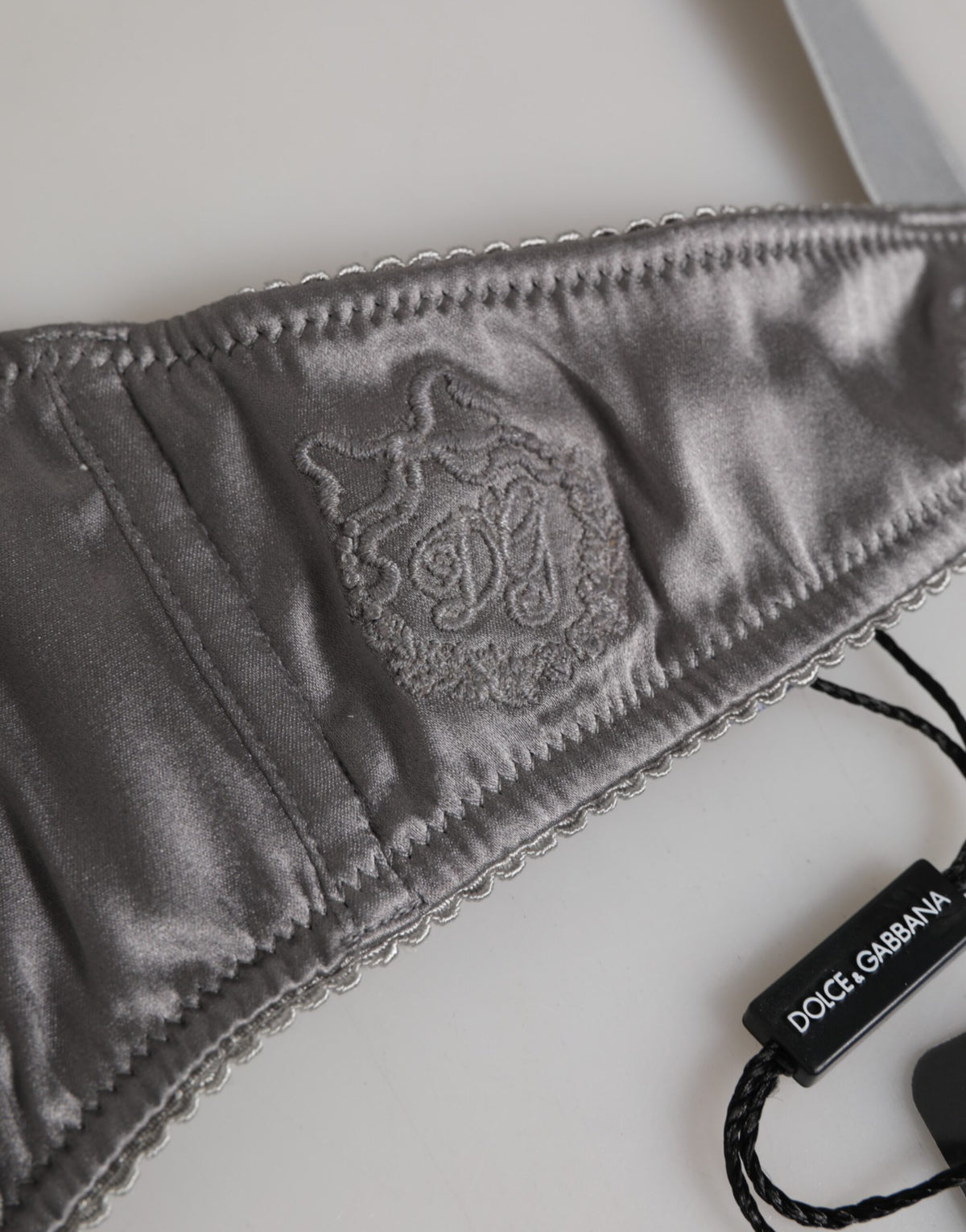 Dolce & Gabbana Gray Silk Underwired Balconette Bra Underwear