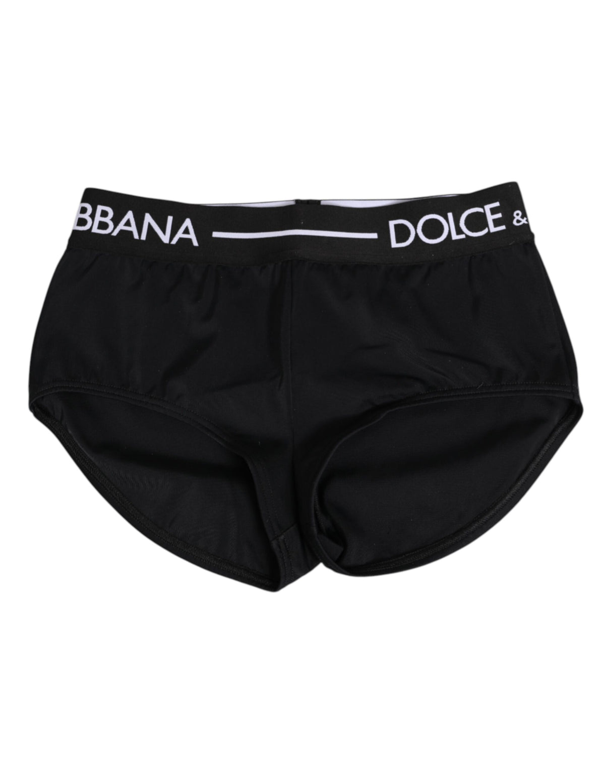 Dolce & Gabbana Black Nylon Logo Waistband Shorts Underwear