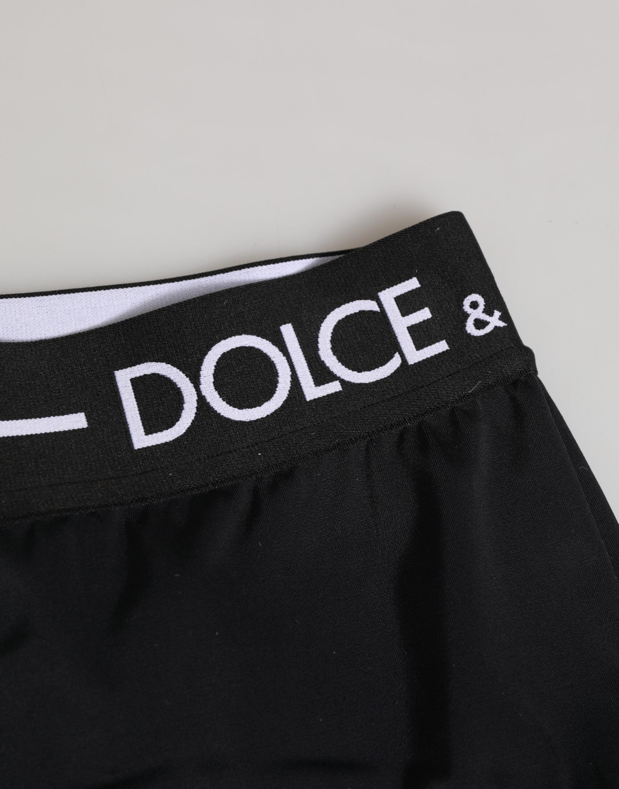 Dolce & Gabbana Black Nylon Logo Waistband Shorts Underwear Dolce & Gabbana