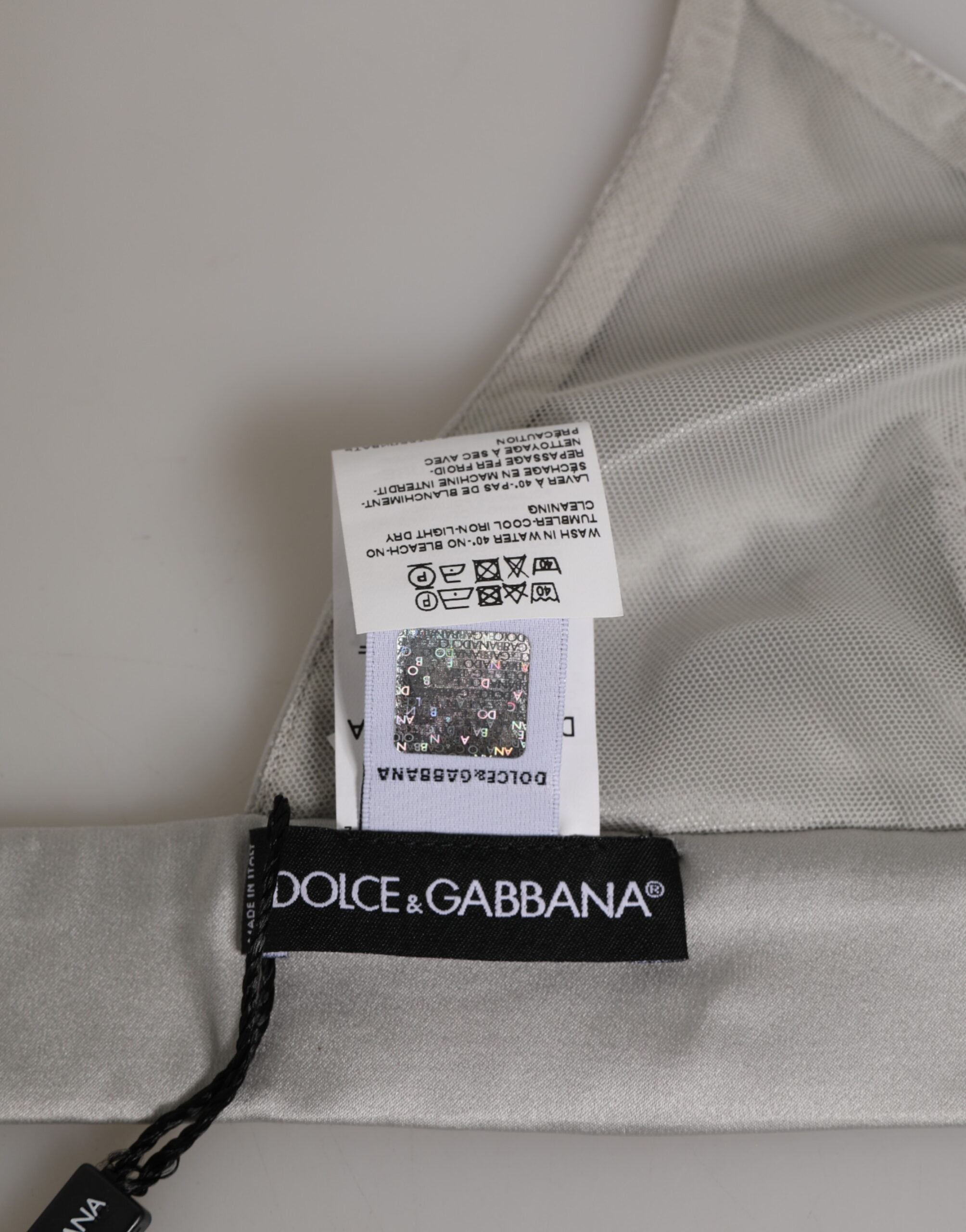 Dolce & Gabbana Gray Silk Satin Triangle Soft Cup Bra Underwear Dolce & Gabbana