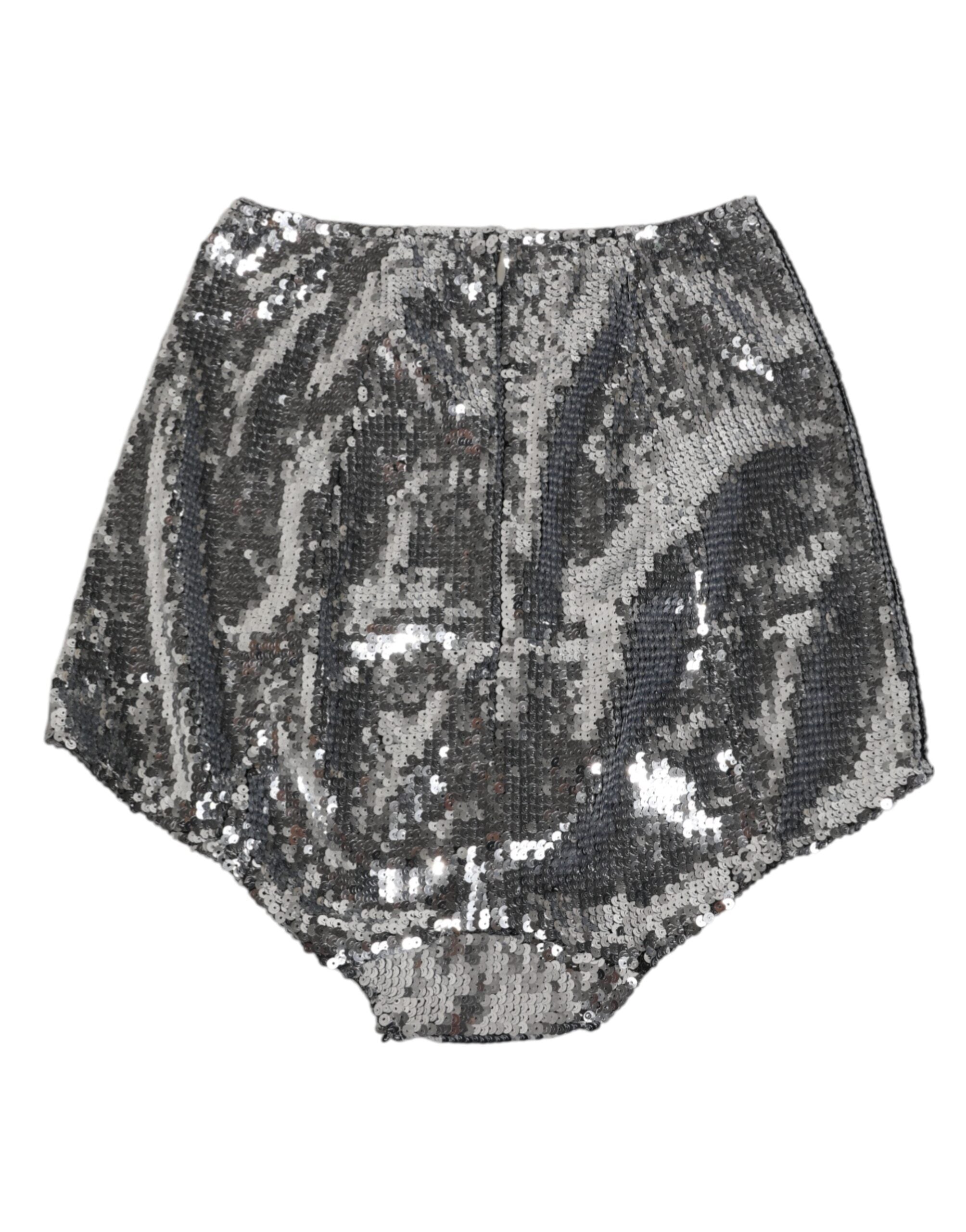 Dolce & Gabbana Silver Nylon Sequined Slip Girdle Panty Underwear Dolce & Gabbana