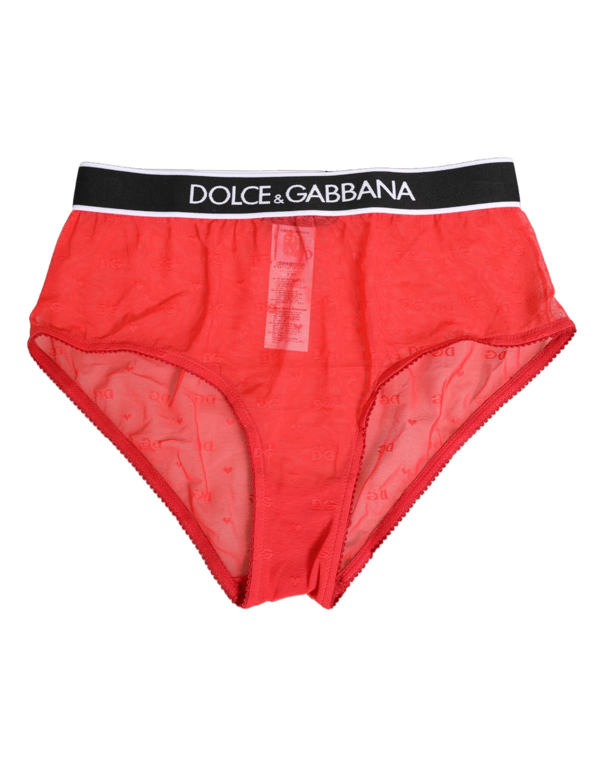 Dolce & Gabbana Red Nylon Logo Waistband Brief Panty Underwear Dolce & Gabbana