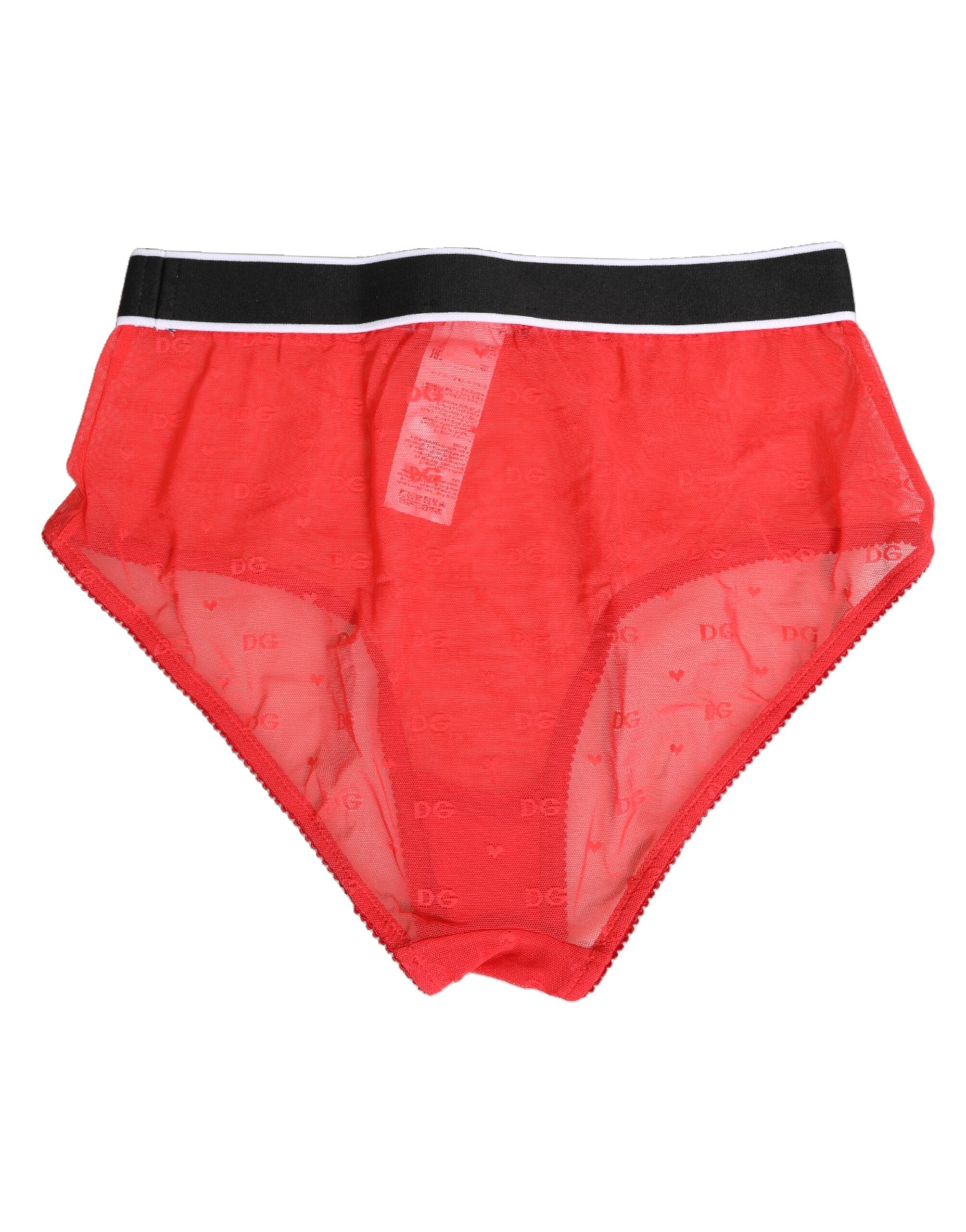 Dolce & Gabbana Red Nylon Logo Waistband Brief Panty Underwear Dolce & Gabbana