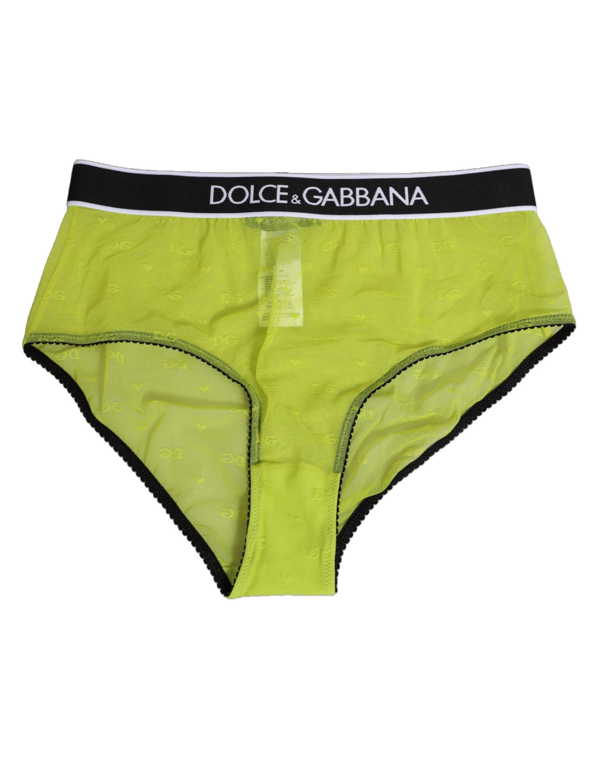 Dolce & Gabbana Green Nylon Logo Waistband Brief Panty Underwear Dolce & Gabbana