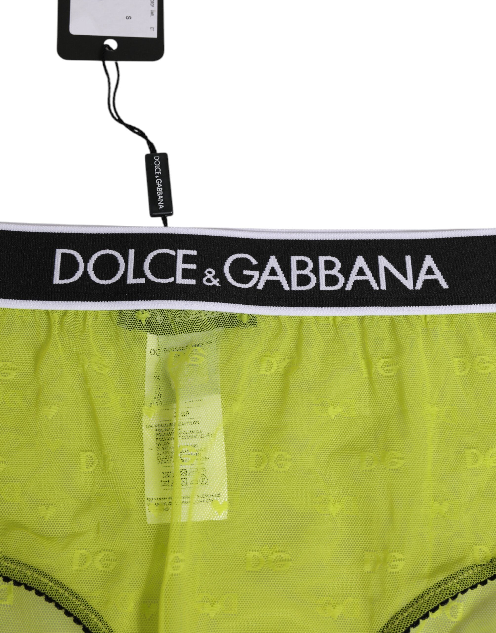 Dolce & Gabbana Green Nylon Logo Waistband Brief Panty Underwear Dolce & Gabbana