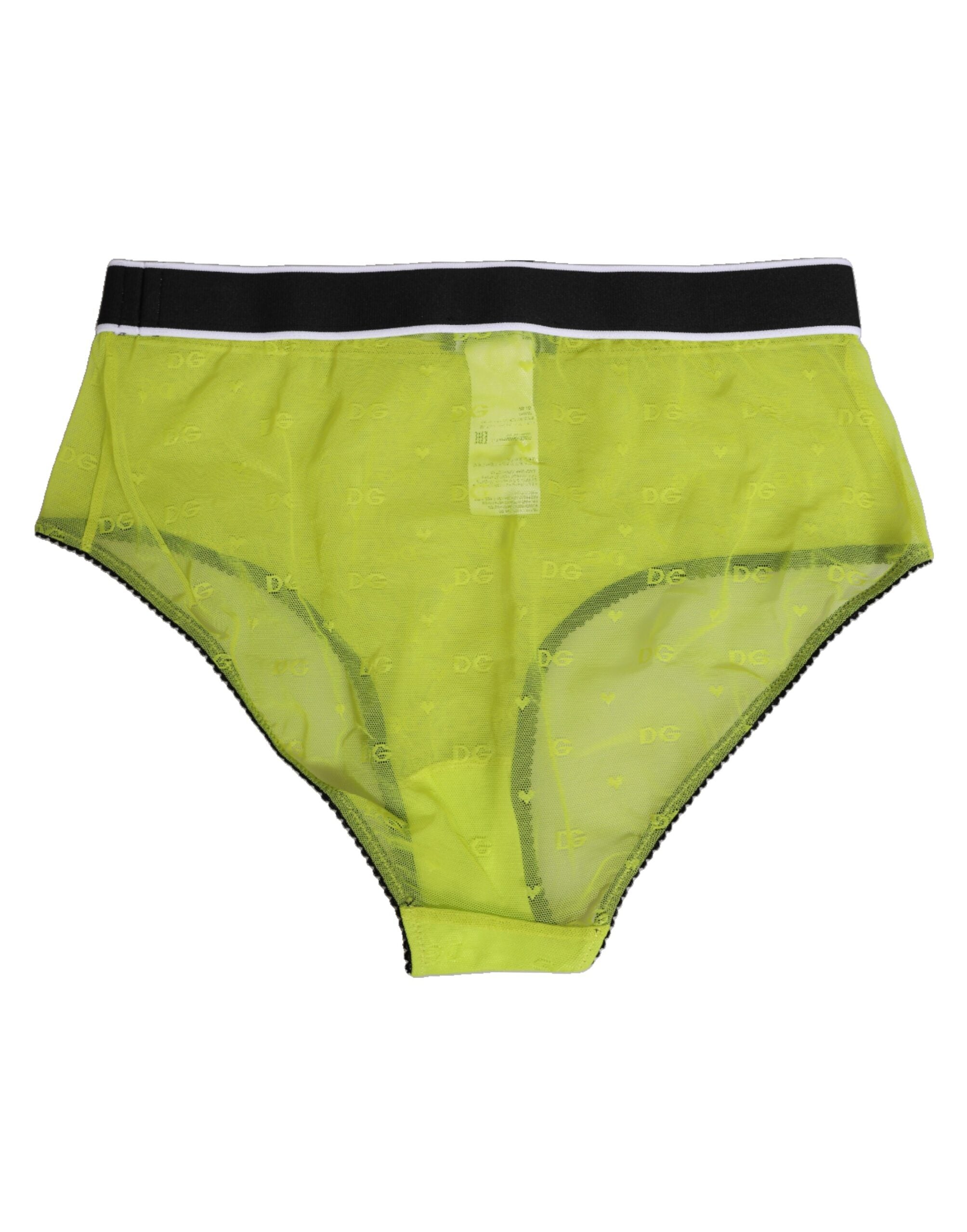 Dolce & Gabbana Green Nylon Logo Waistband Brief Panty Underwear Dolce & Gabbana