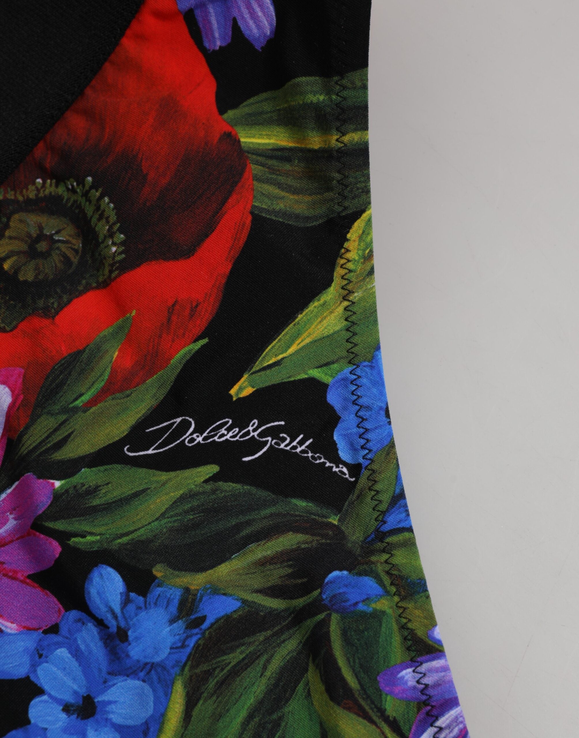 Dolce & Gabbana Black Floral Print High Waist Panty Underwear Dolce & Gabbana