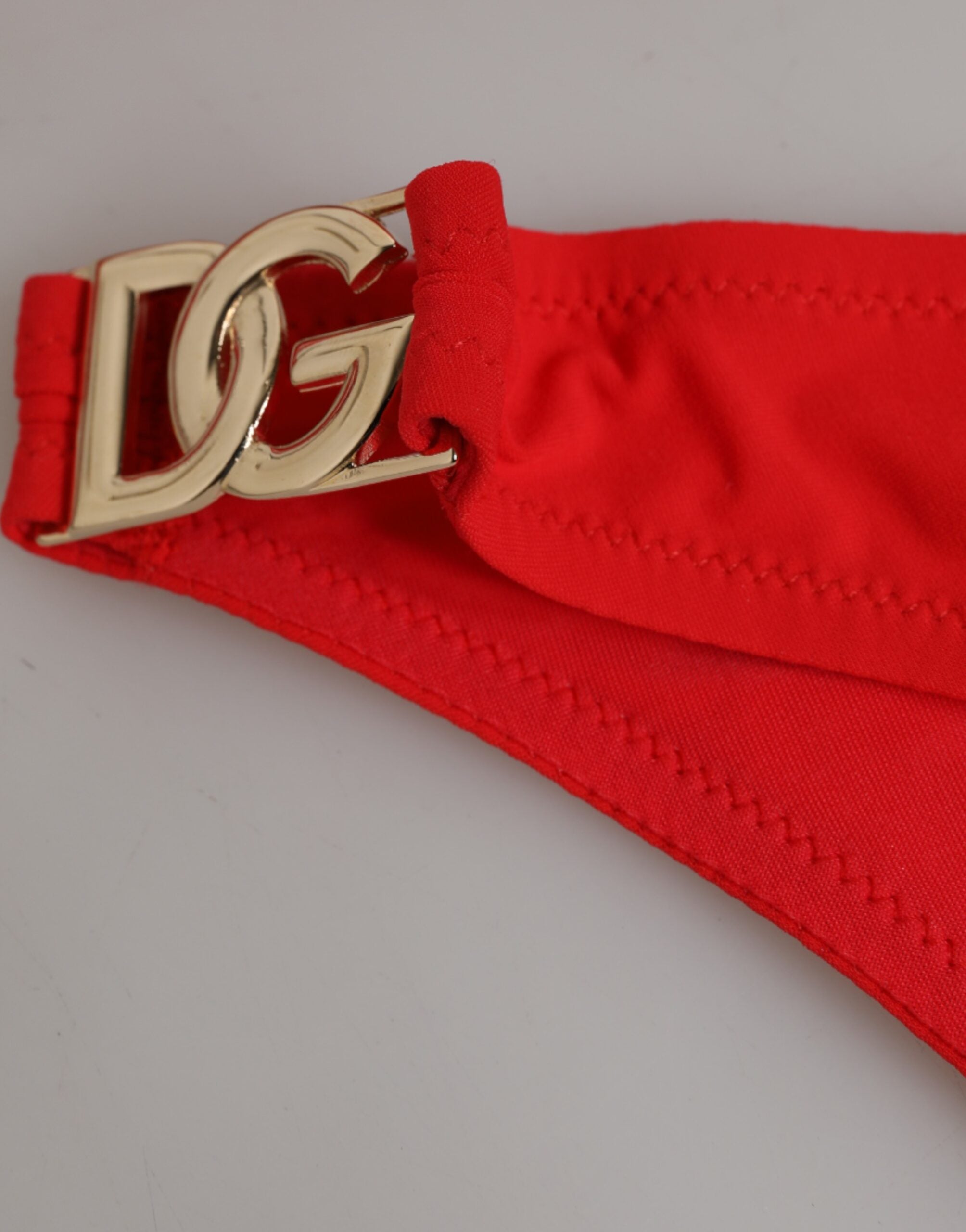 Dolce & Gabbana Red Nylon Swimsuit 2 Piece Top Bottom Swimwear Dolce & Gabbana