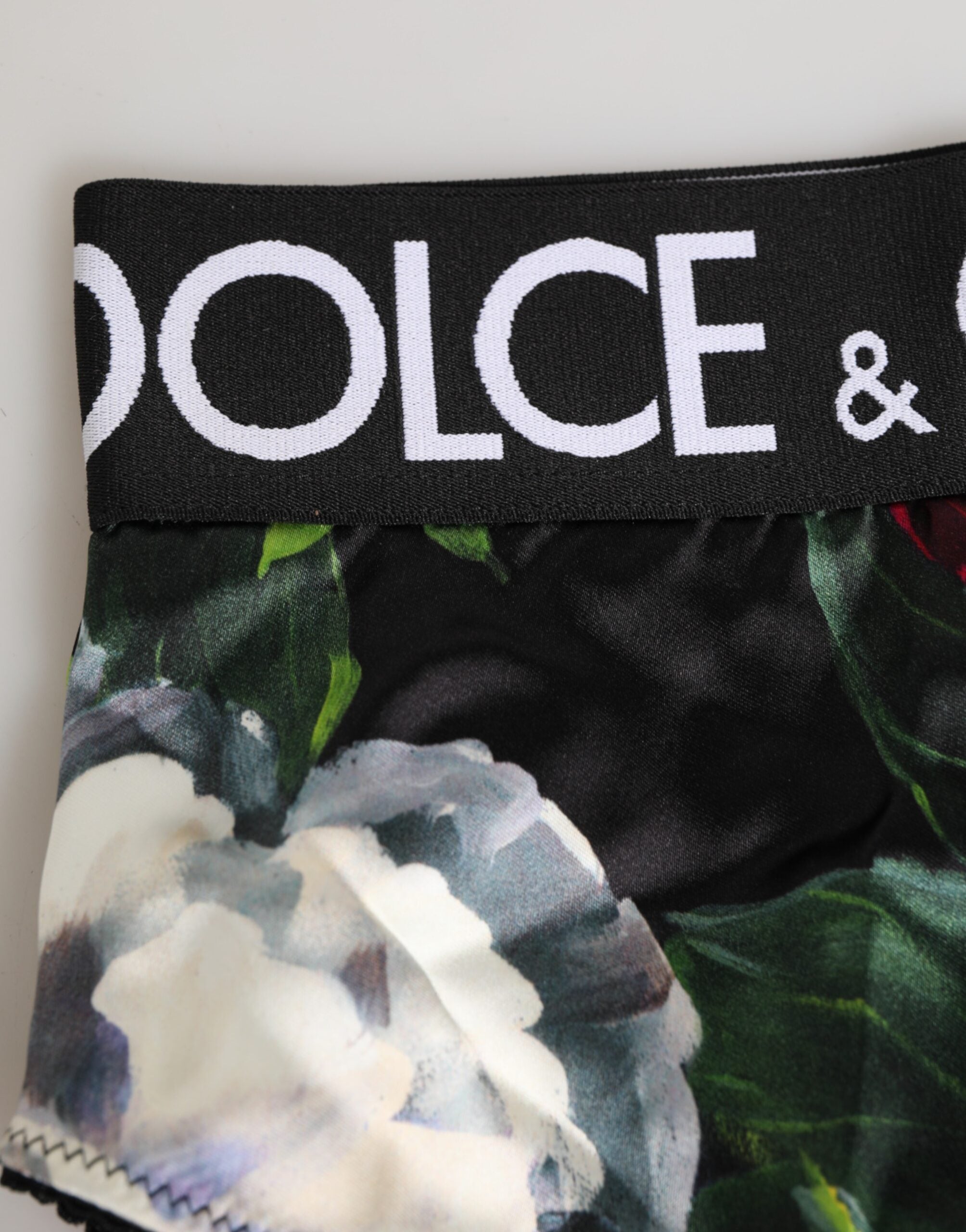 Dolce & Gabbana Black Floral Print High Waist Panty  Underwear Dolce & Gabbana