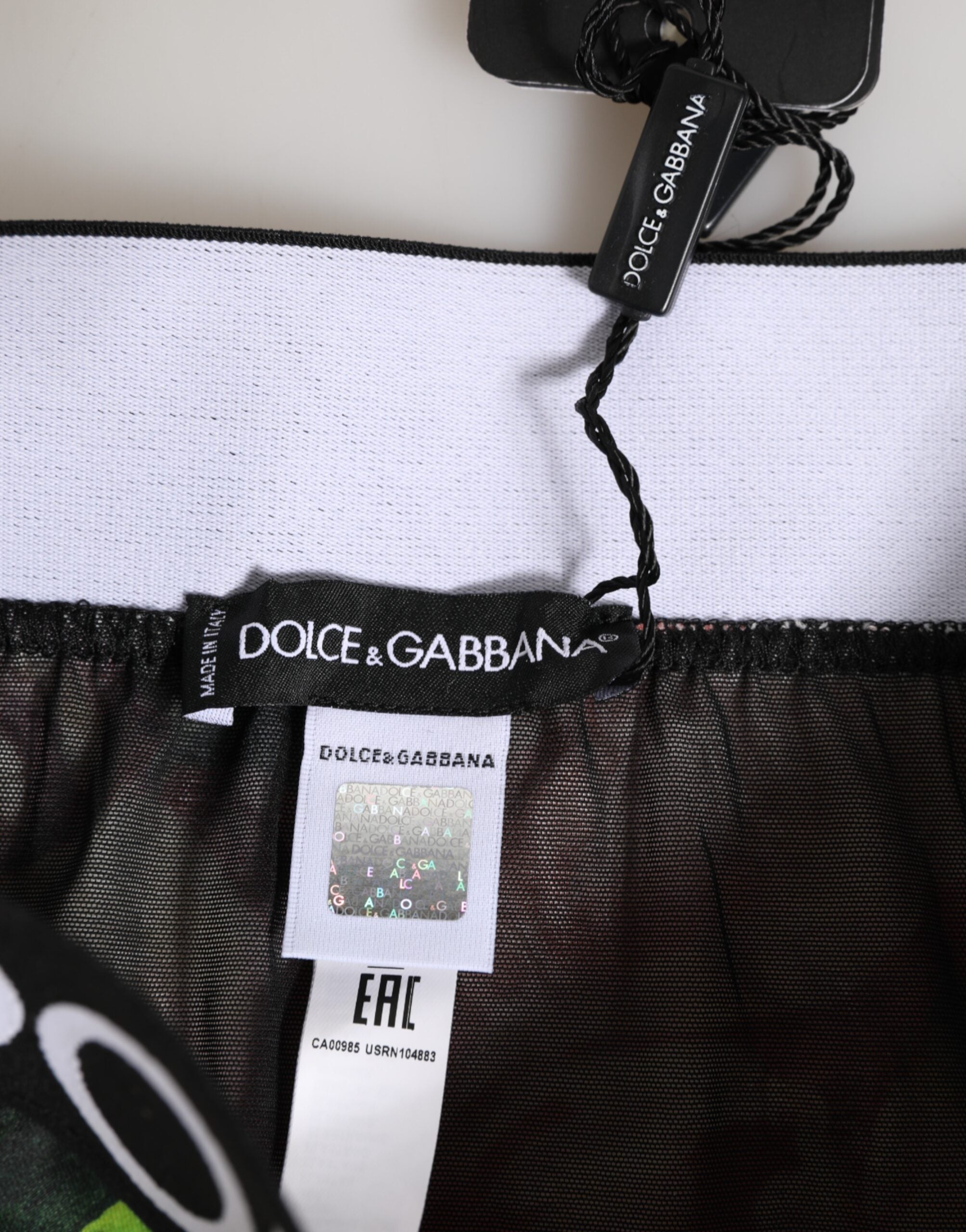Dolce & Gabbana Black Floral Print High Waist Panty  Underwear Dolce & Gabbana