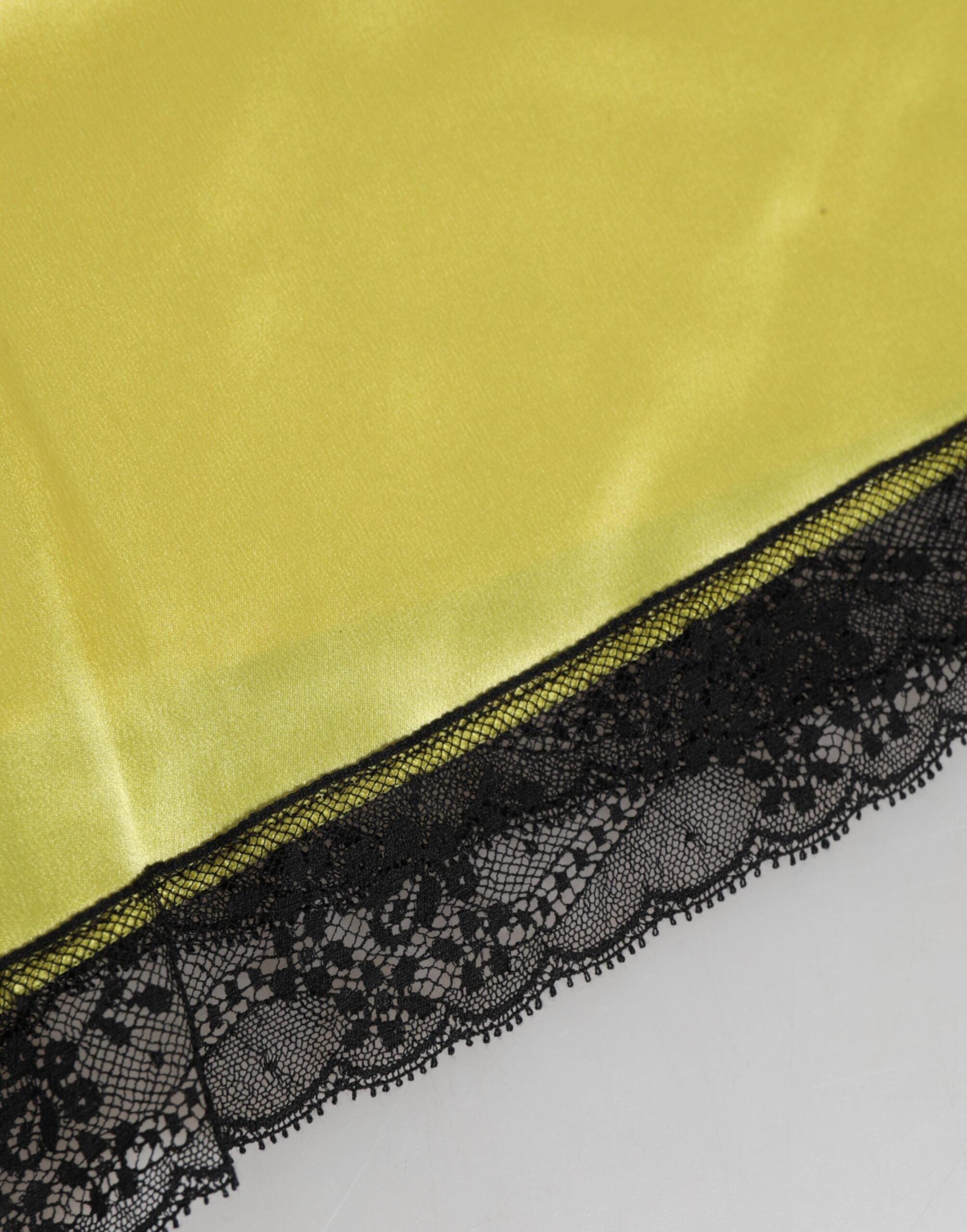 Dolce & Gabbana Yellow Satin Silk Mid Waist Underwear Shorts Dolce & Gabbana
