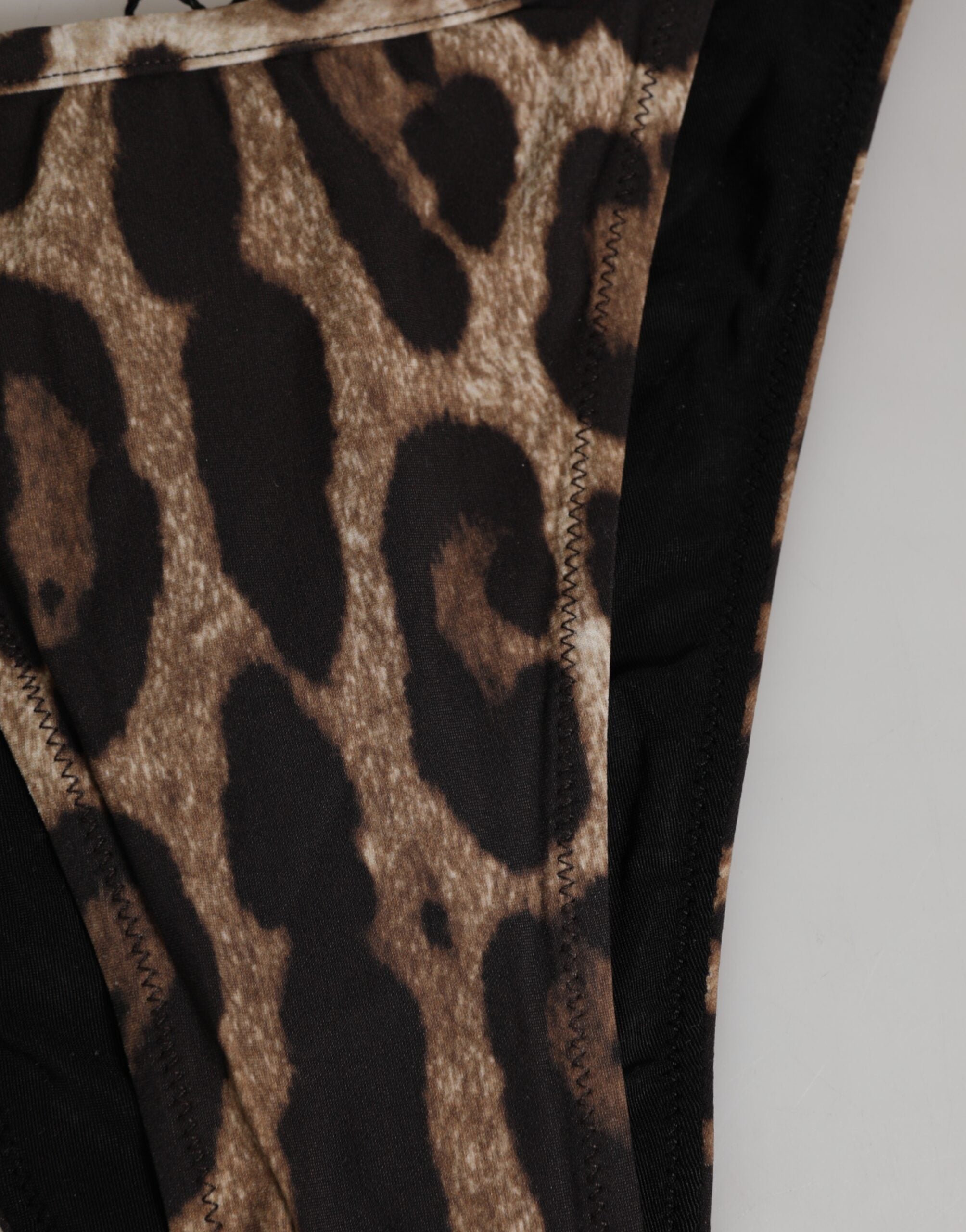 Dolce & Gabbana Brown Leopard Triangle Tanga Panty Underwear Dolce & Gabbana