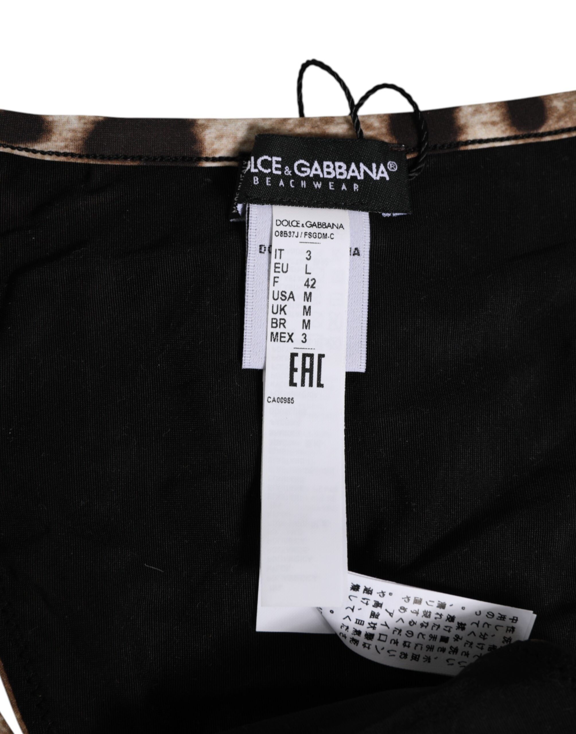 Dolce & Gabbana Brown Leopard Triangle Tanga Panty Underwear Dolce & Gabbana